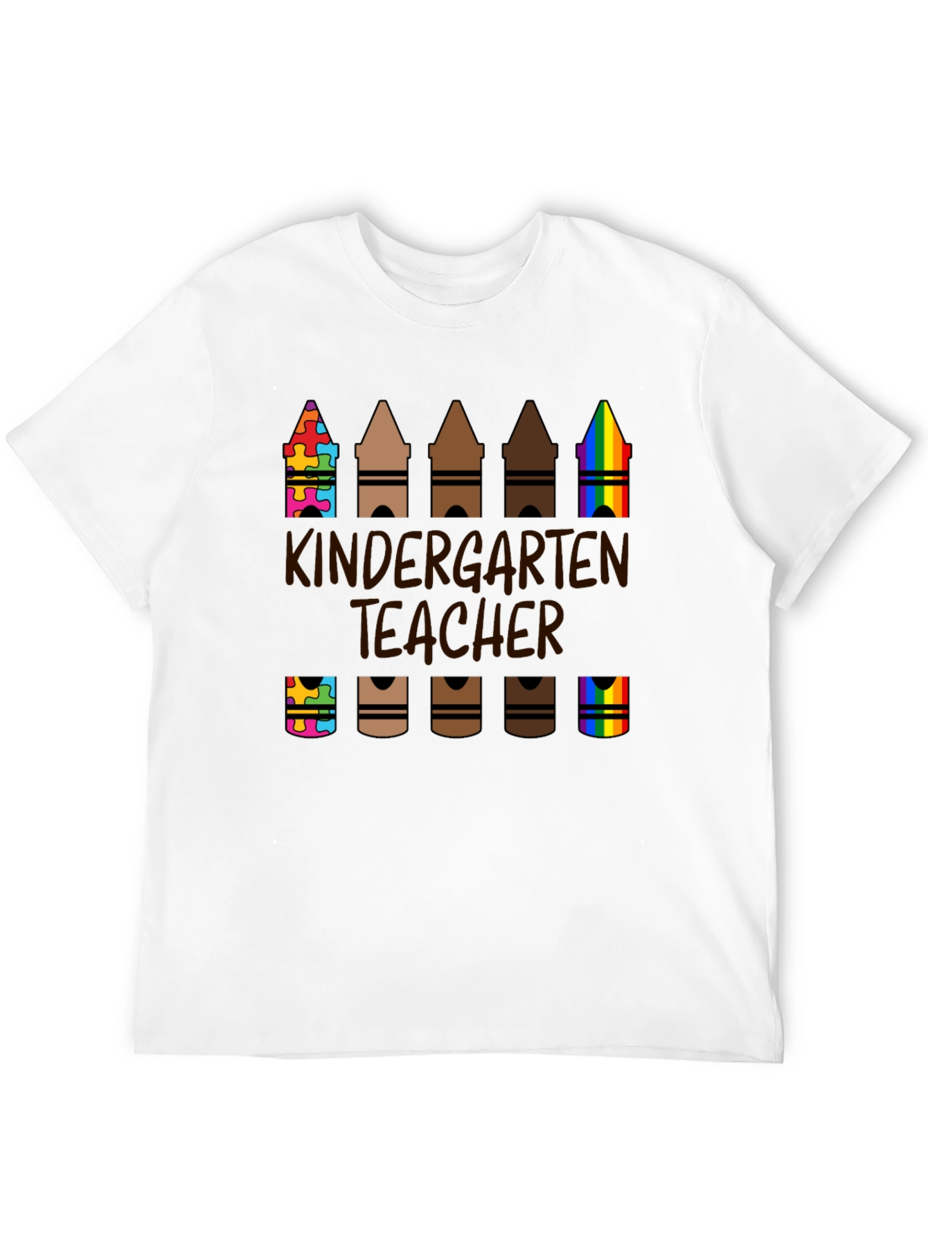 Black Kindergarten Teacher Crayon T-Shirt view 12