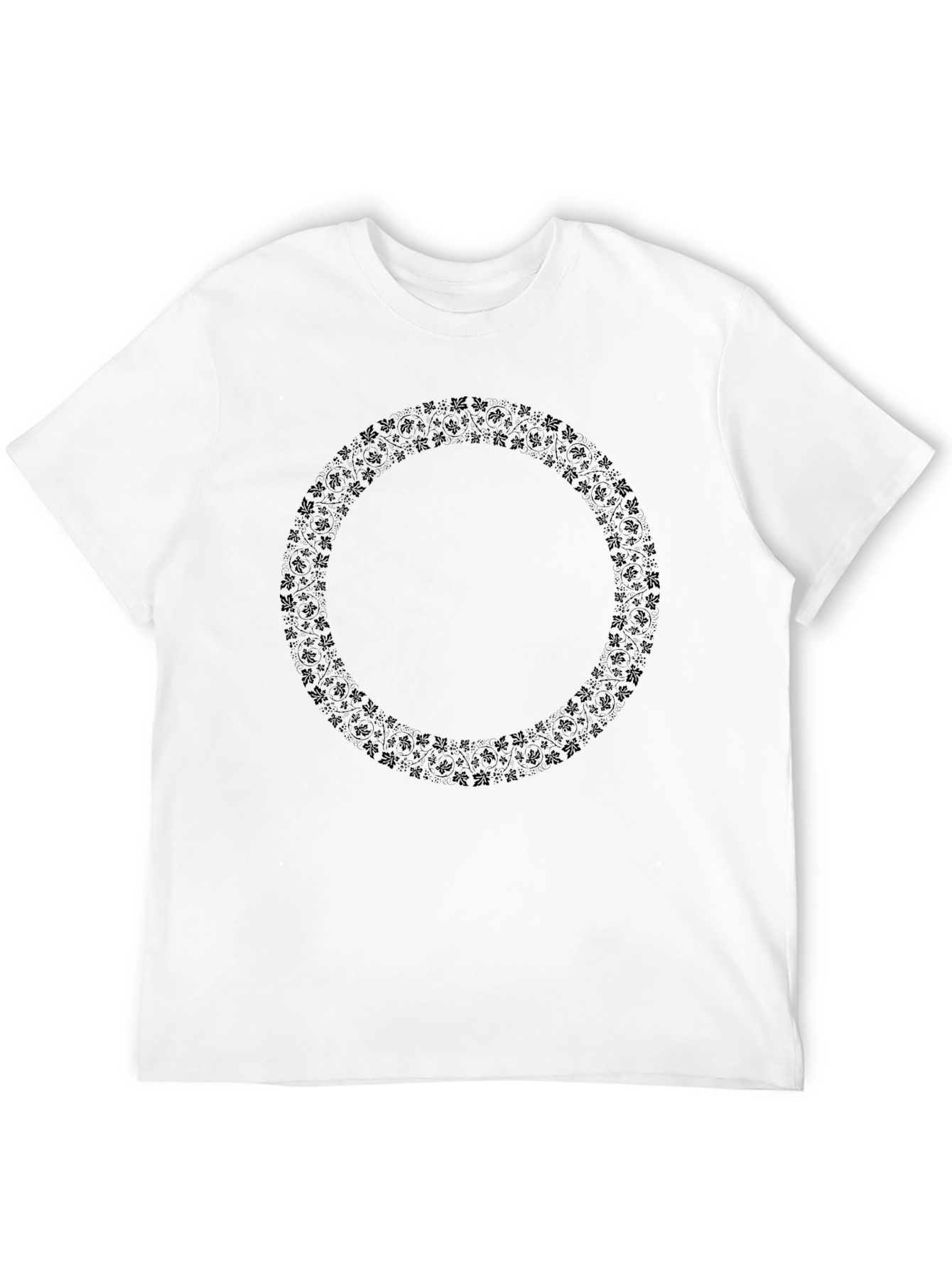 Black Black Crew Neck Tee with Shamrock Circle Design view 12