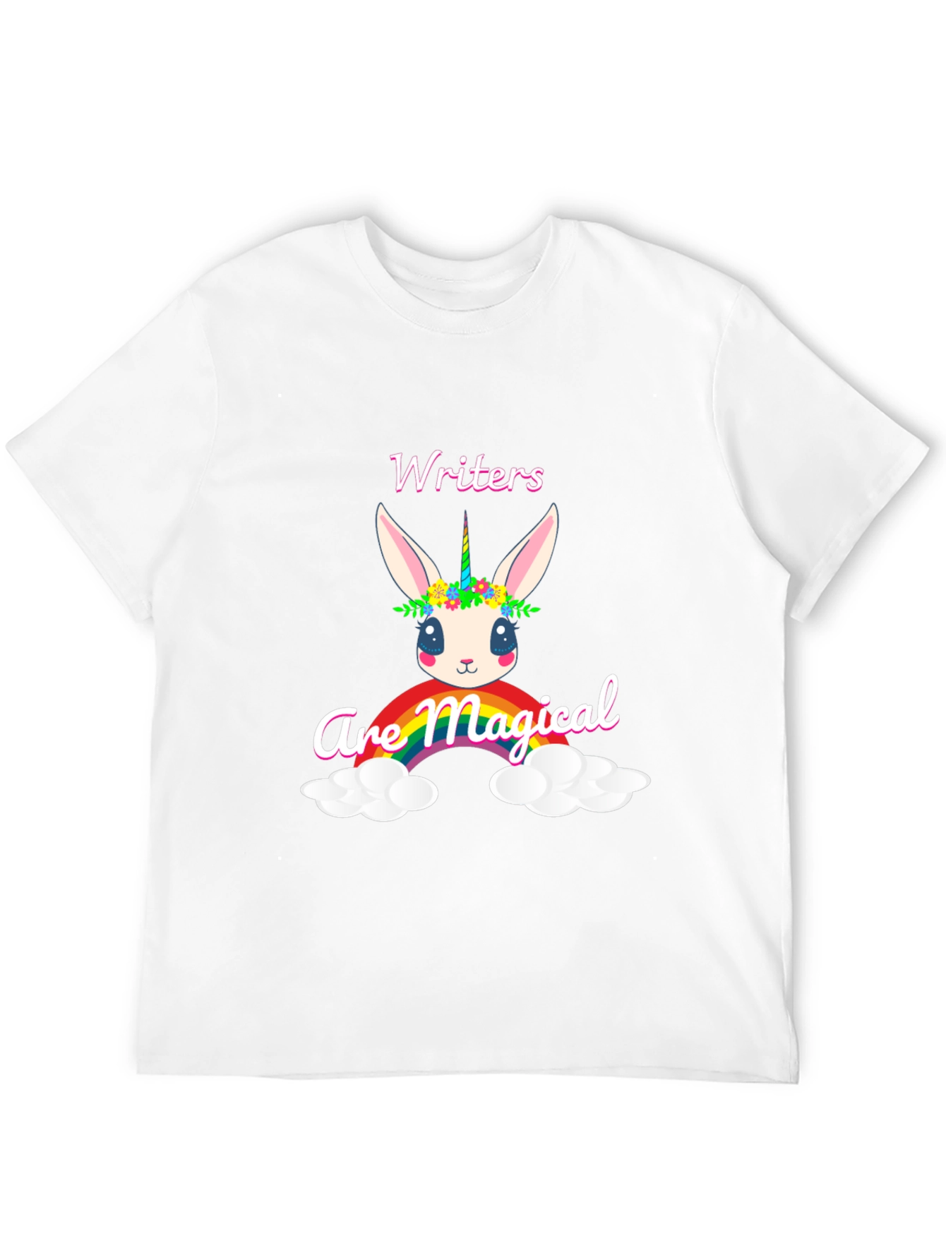 Black Magical Writers T-Shirt, Cute Unicorn Bunny Design view 12