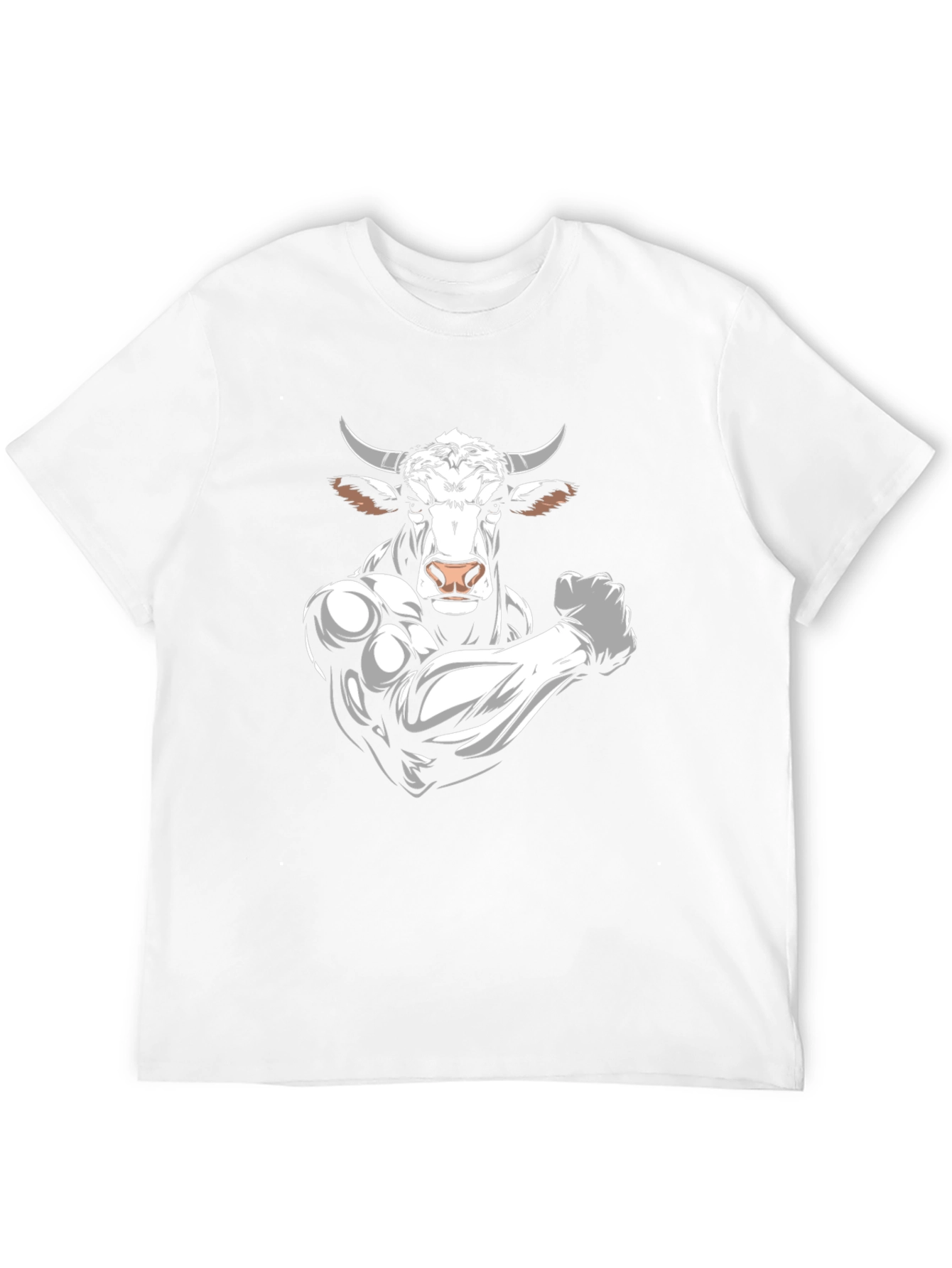 Black Black T-Shirt with Muscular Bull Graphic view 12