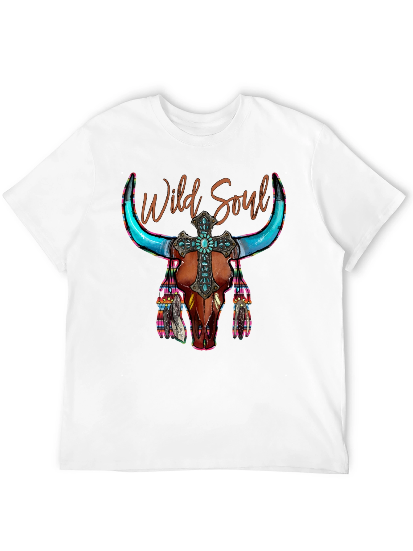 Wild Soul Bull Skull Graphic Tee - 12