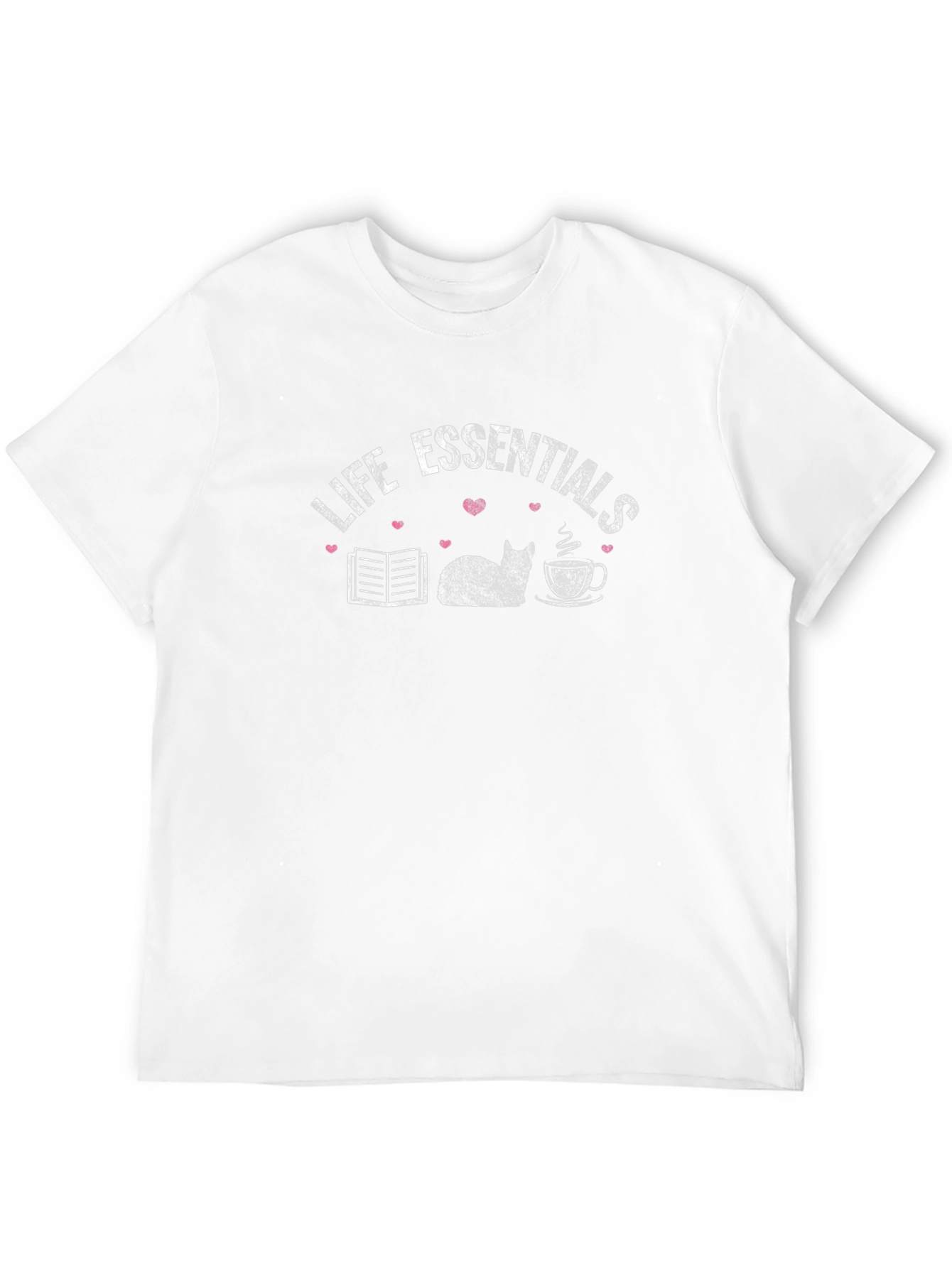 Black Life Essentials T-Shirt: Cat, Book, & Coffee view 12