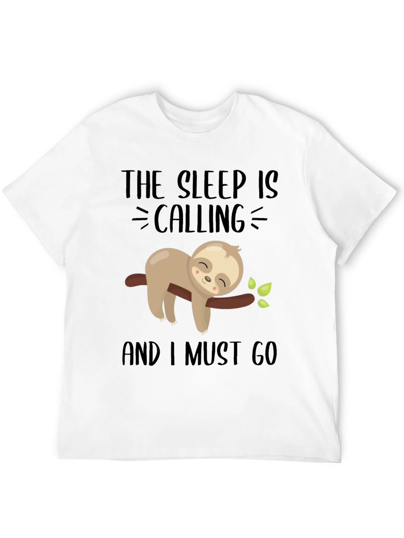 Black Sleepy Sloth Graphic Tee - 'The Sleep Is Calling' Men's T-Shirt view 12