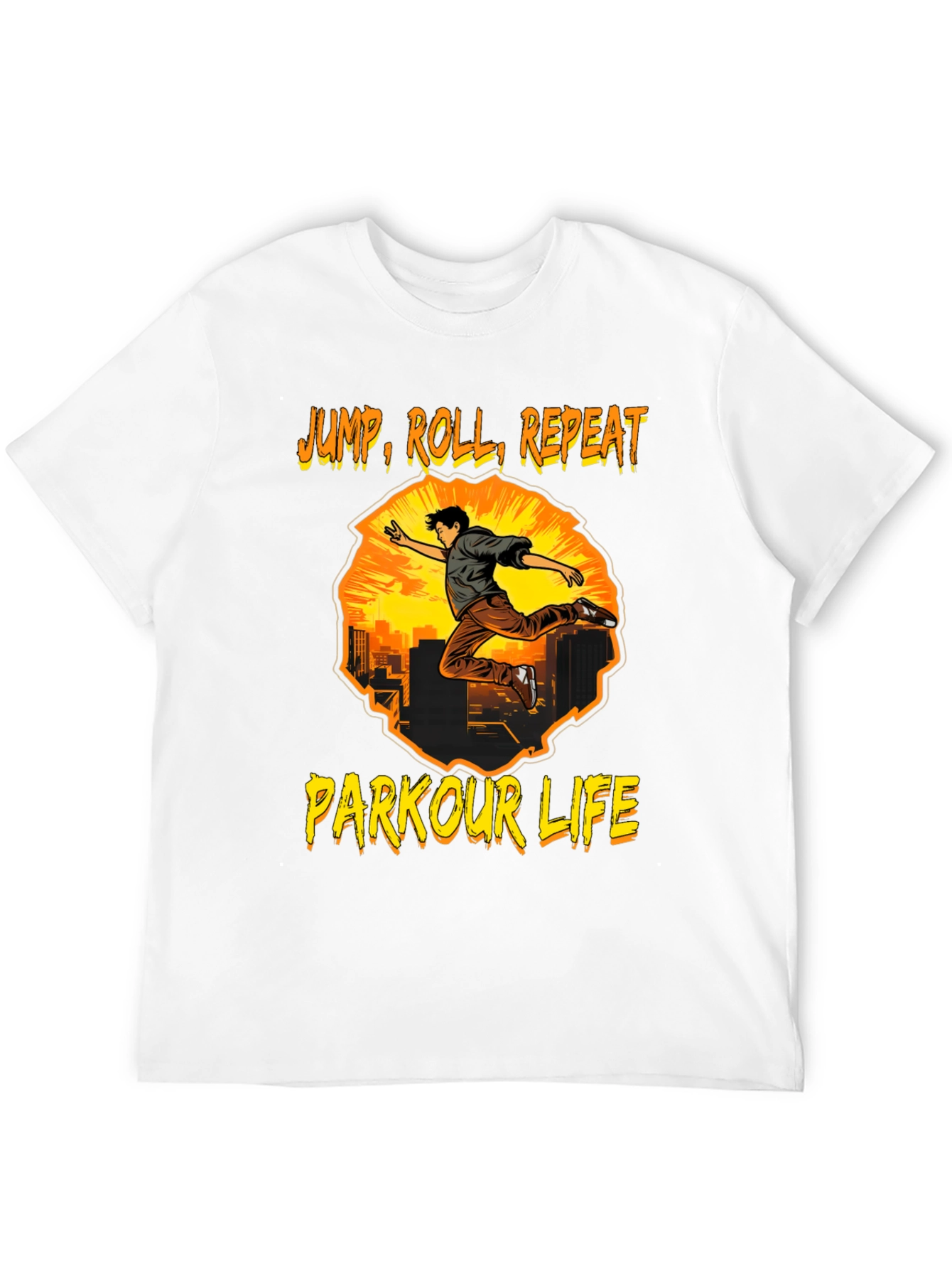 Black Parkour Life T-Shirt - Jump, Roll, Repeat view 12