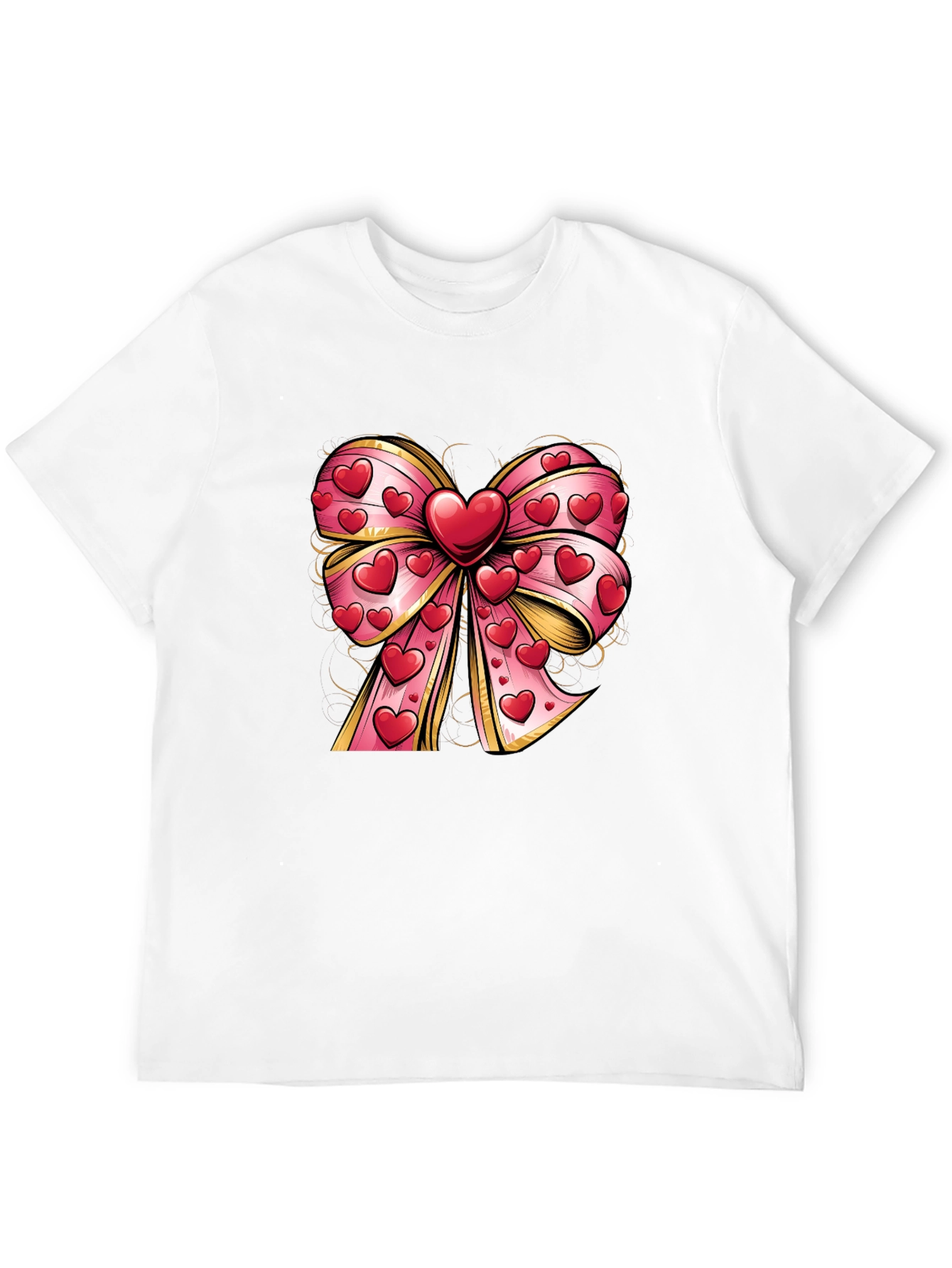 Black Heart Bow Valentine's Day T-Shirt view 12