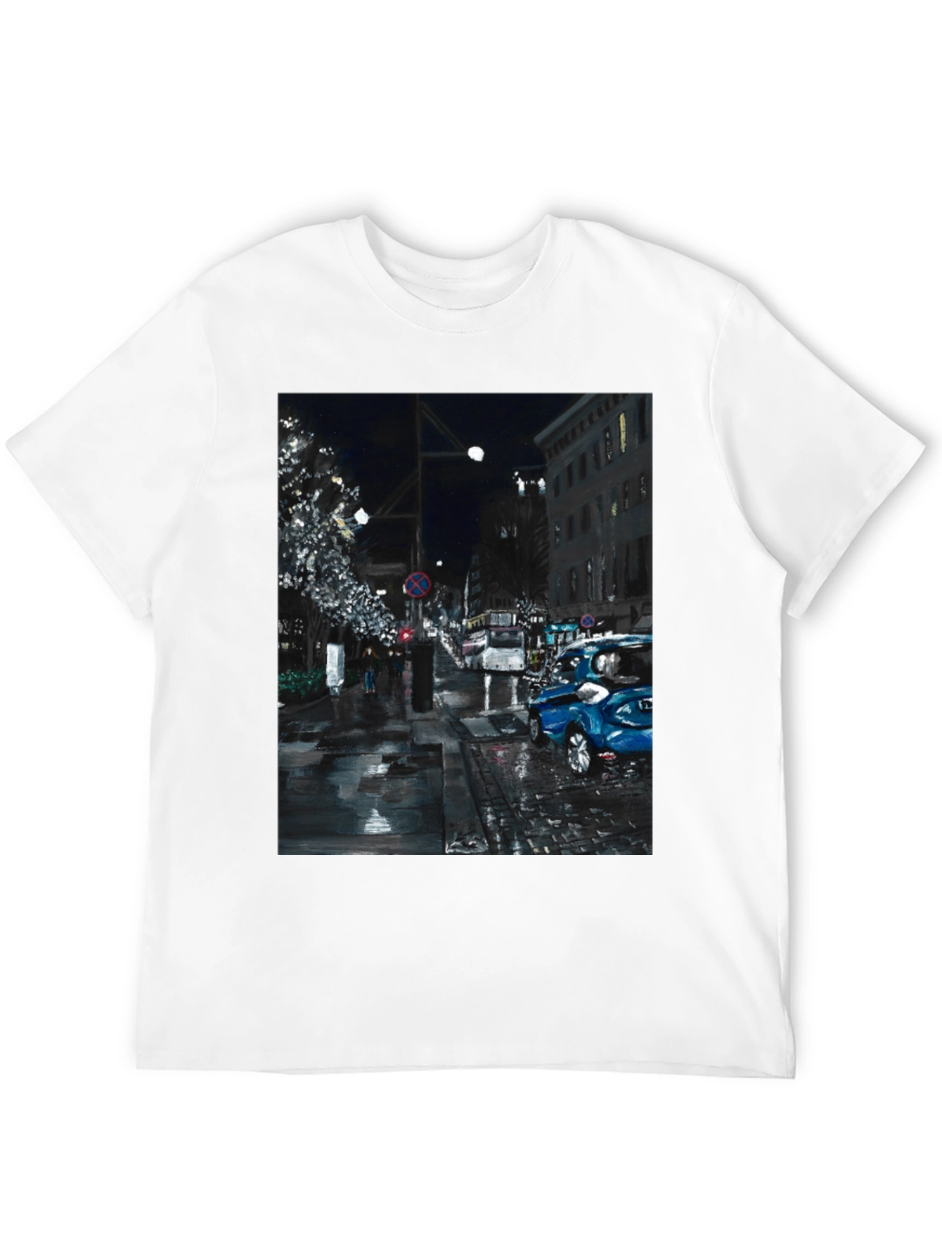 Black City Nightscape T-Shirt view 12