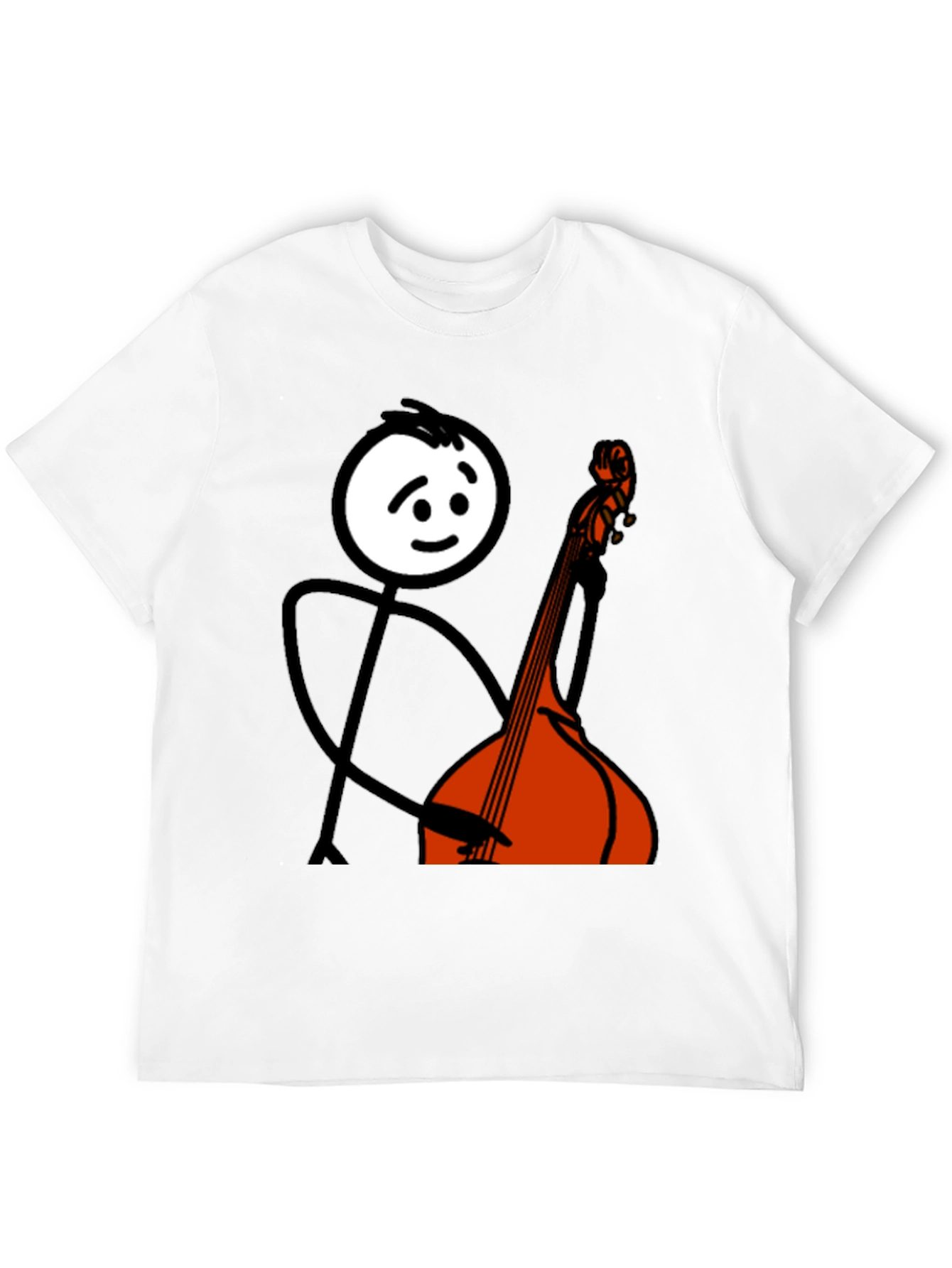Black Stick Figure Bass Player Graphic Tee view 12