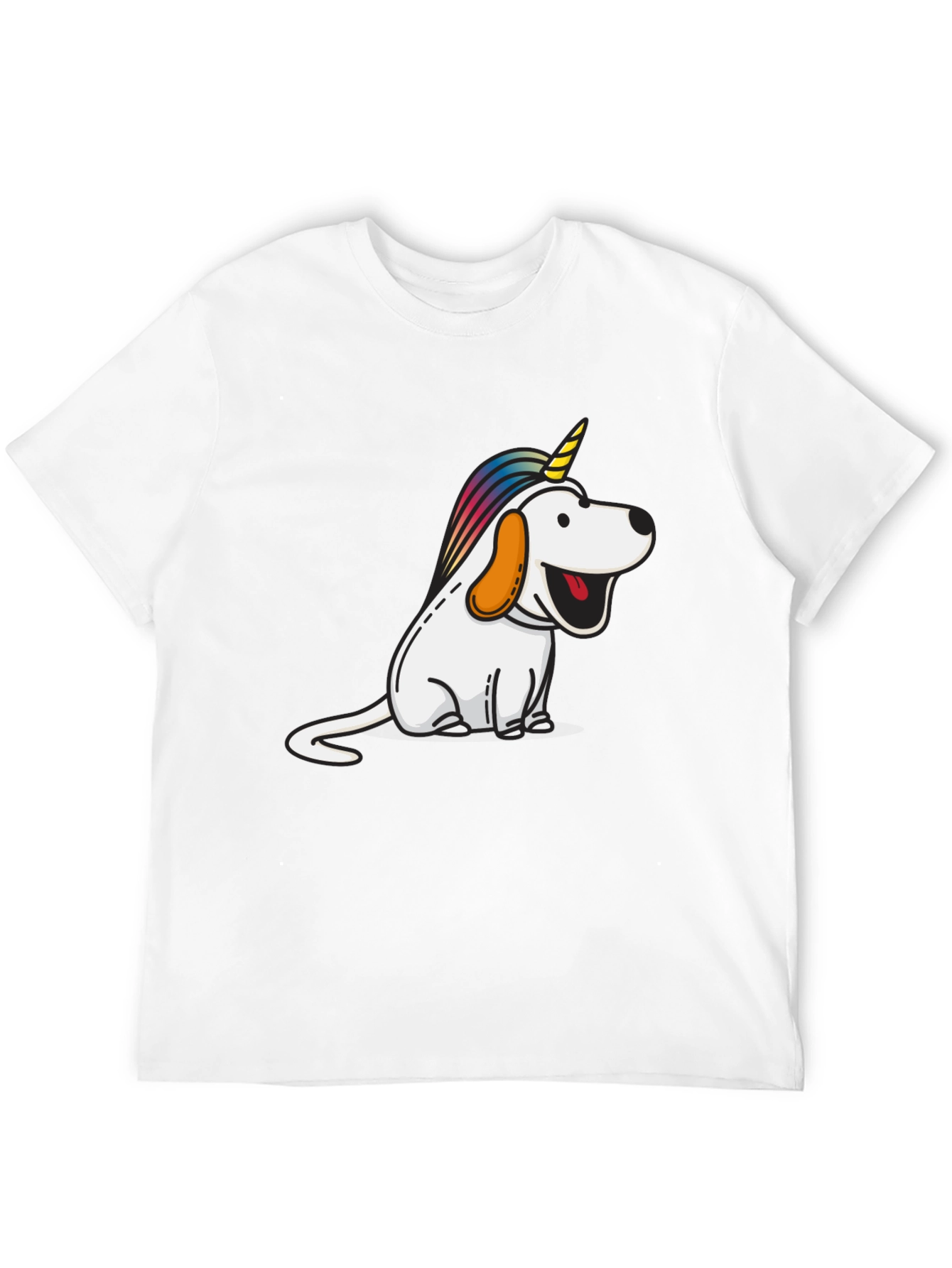 Black Unicorn Dog Graphic Tee - Men's Black T-Shirt view 12