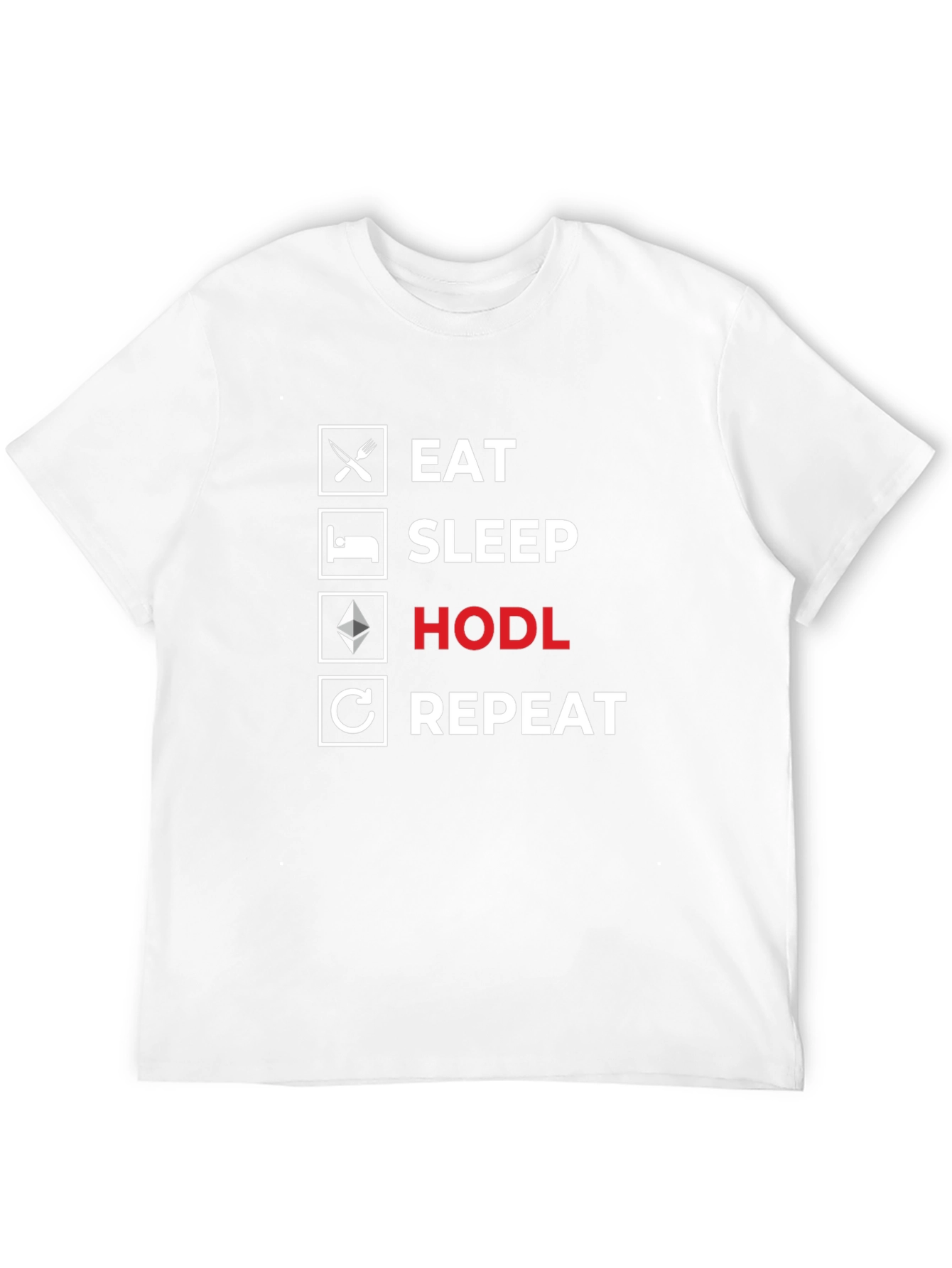 Black Eat Sleep HODL Repeat T-Shirt - Crypto Investor Tee view 12