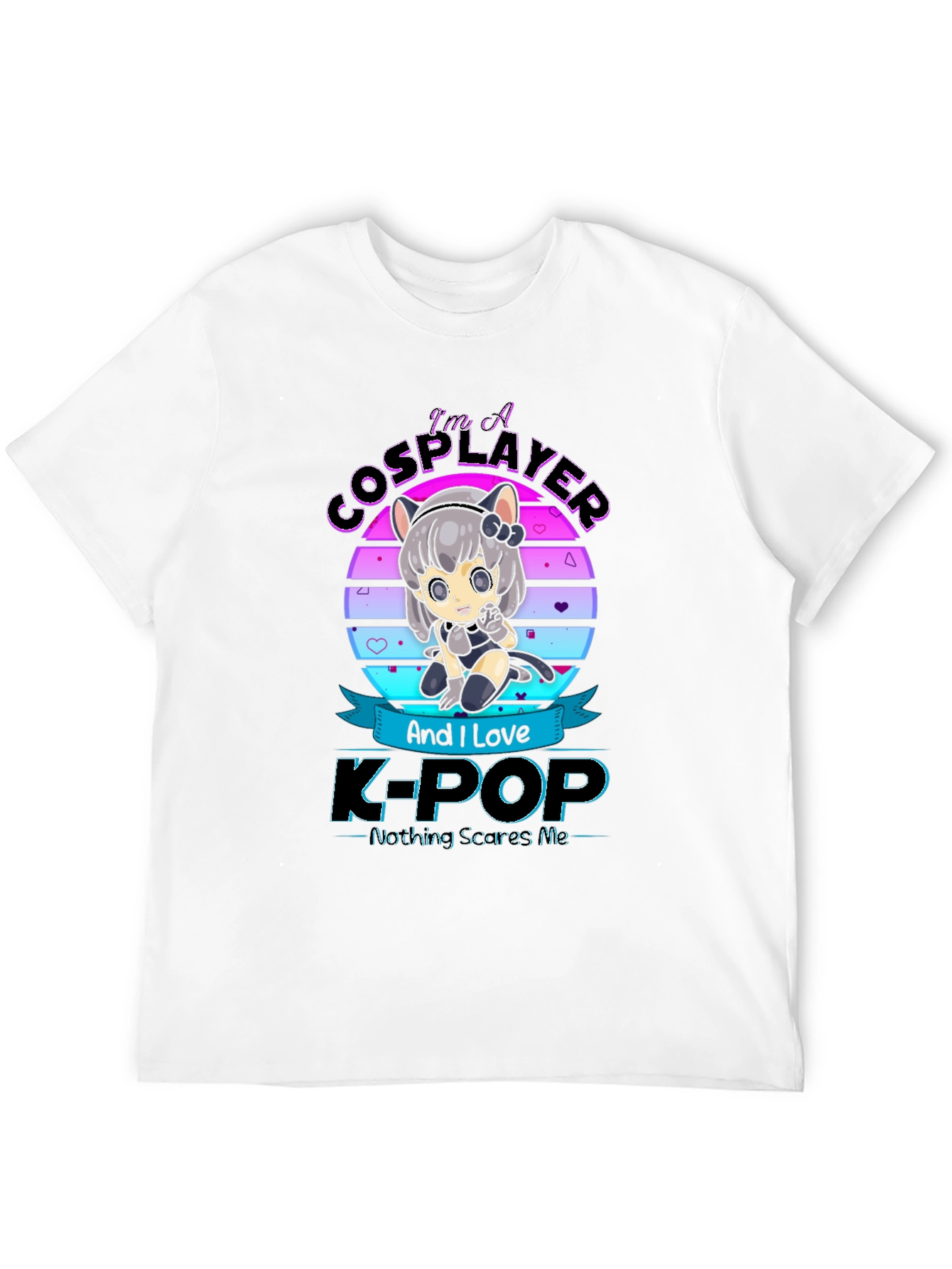 Black I'm A Cosplayer and Love K-Pop T-Shirt view 12