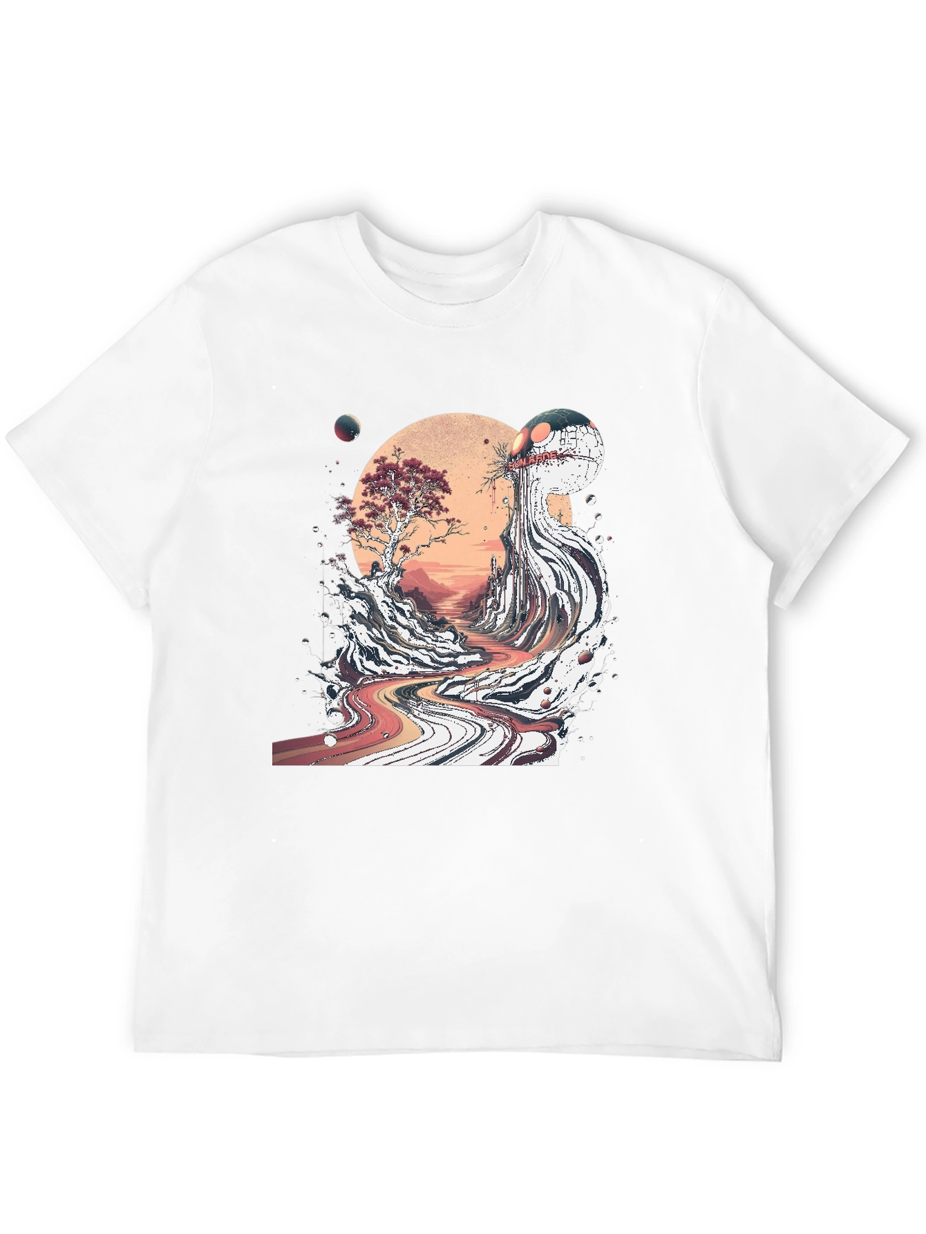 Black Ukiyo-e Inspired Graphic T-Shirt view 12