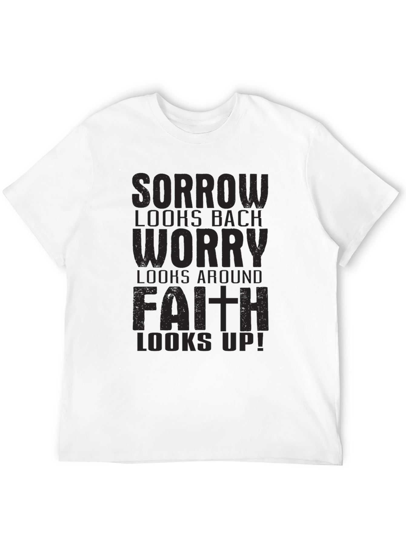 Black Faith Looks Up Black Graphic Tee view 12