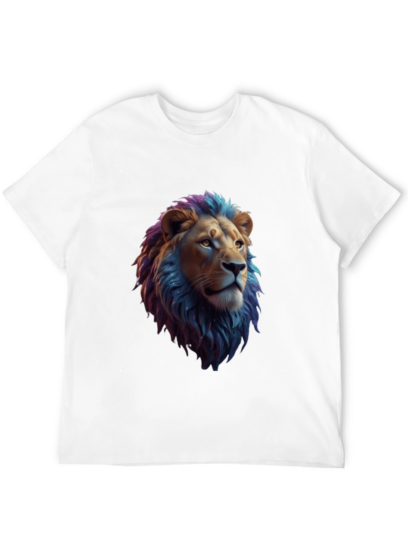Black Lion Head Graphic Tee - Cool Animal Print Shirt view 12