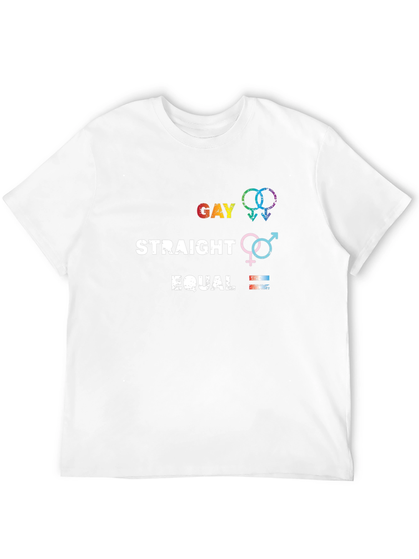 Gay Straight Equal Graphic Tee - Pride Equality T-Shirt - 12