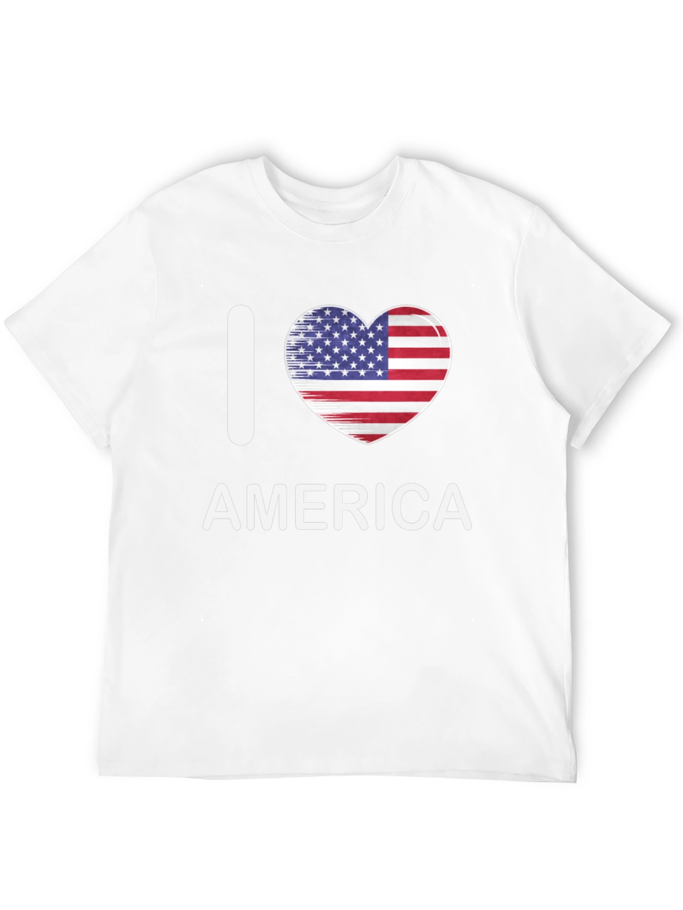 Black I Love America T-Shirt Patriotic Heart Tee view 12