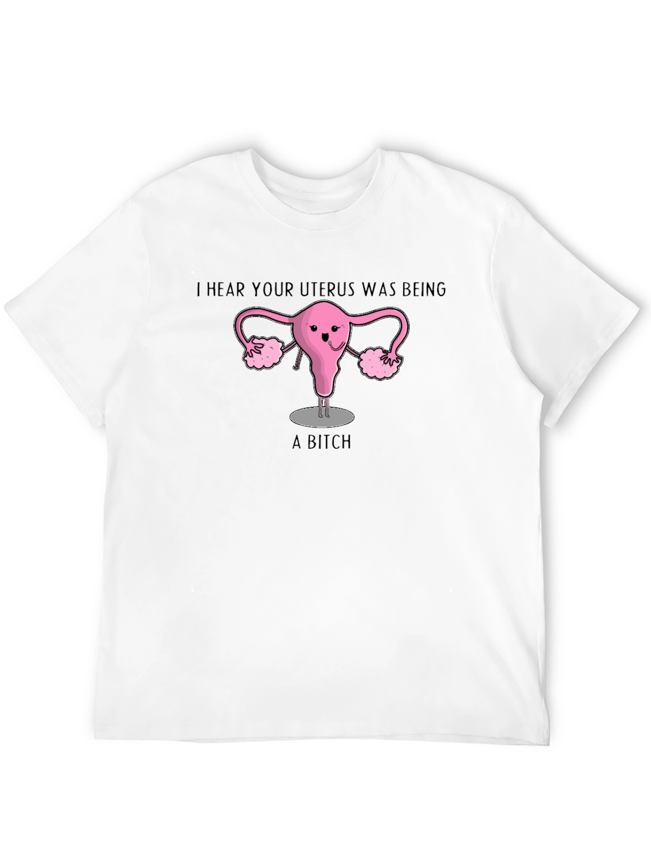 Black Uterus Humor Graphic T-Shirt view 12