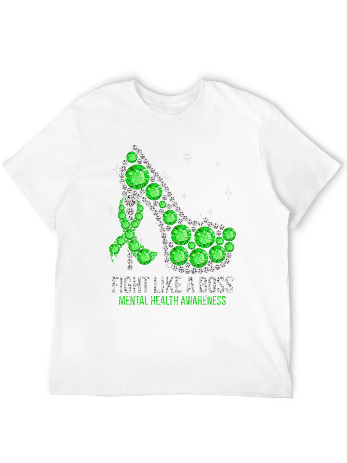Black Fight Like A Boss Mental Health Awareness Shoe T-Shirt view 12