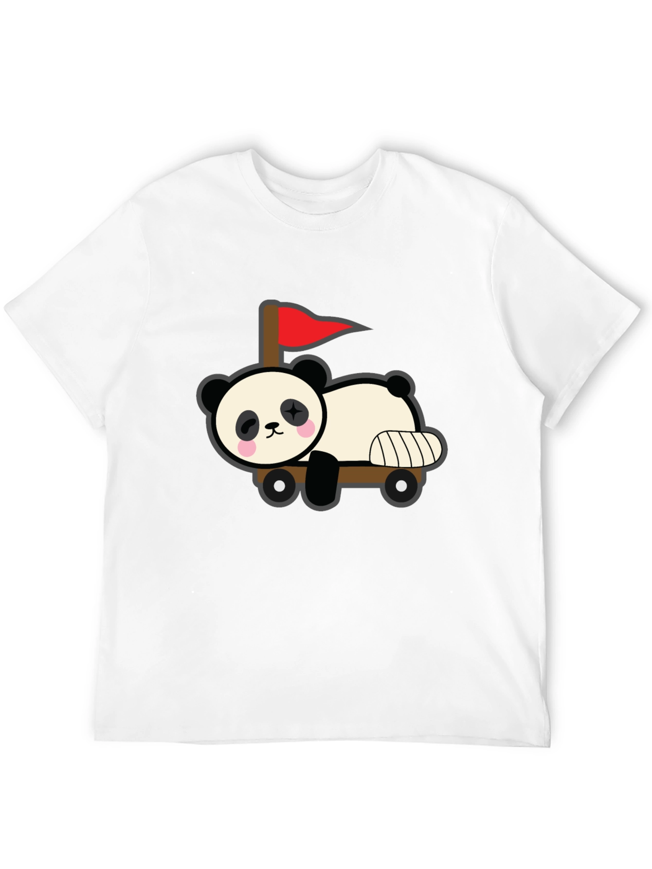 Black Cute Panda Car T-Shirt - Black view 12