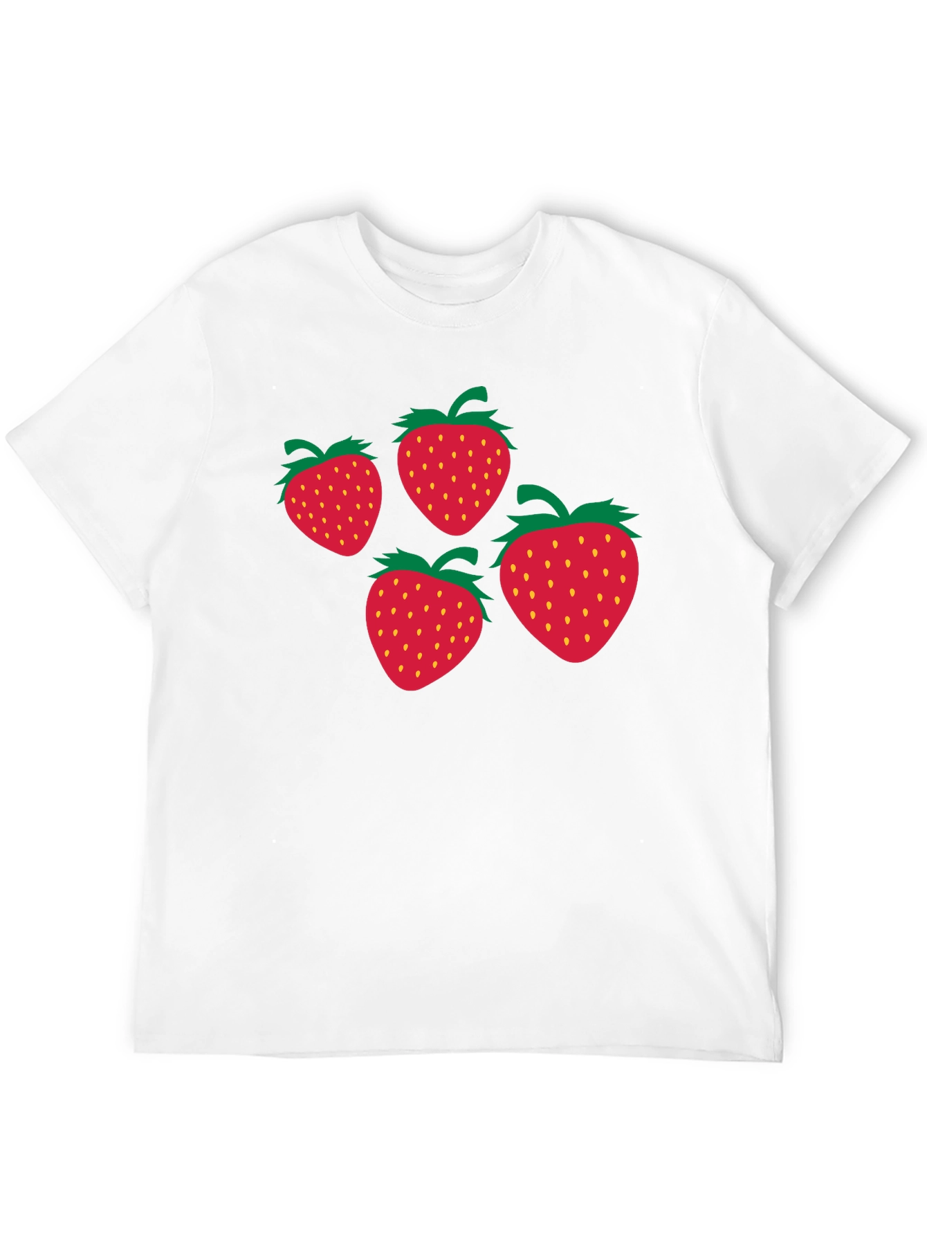Black Strawberry Print Black T-Shirt view 12