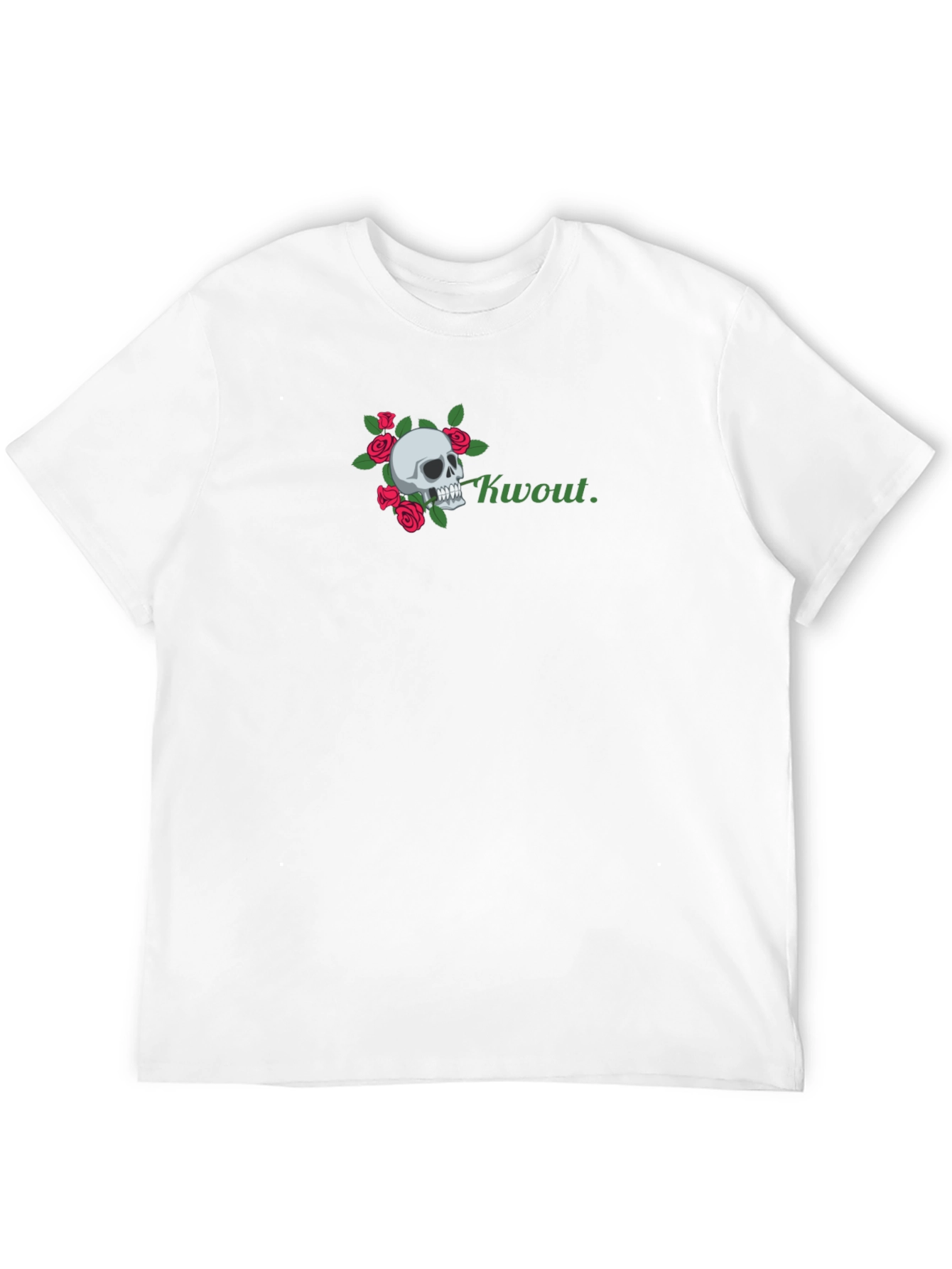 Black Skull & Roses Graphic Tee - 'Kwout' Design view 12