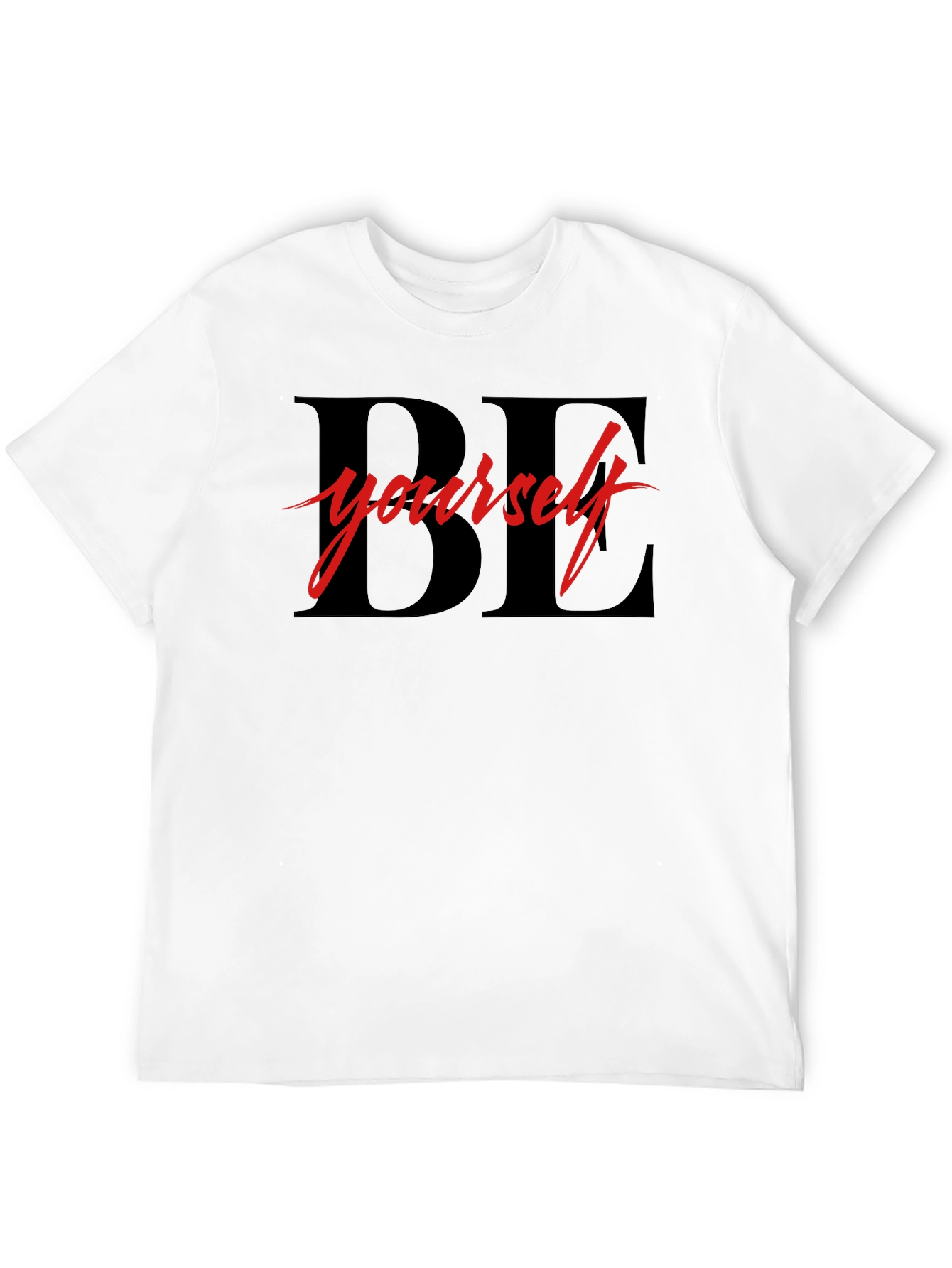 Black Be Yourself Graphic Tee - Motivational Black T-Shirt view 12
