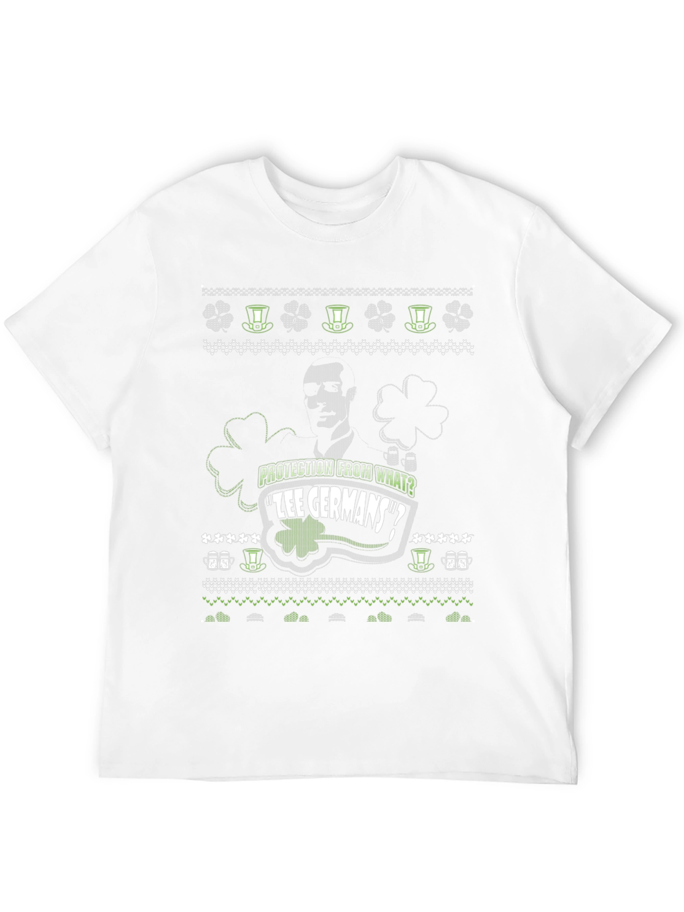 Black St. Patrick's Day 'Protection from Tee Germans?' T-Shirt view 12