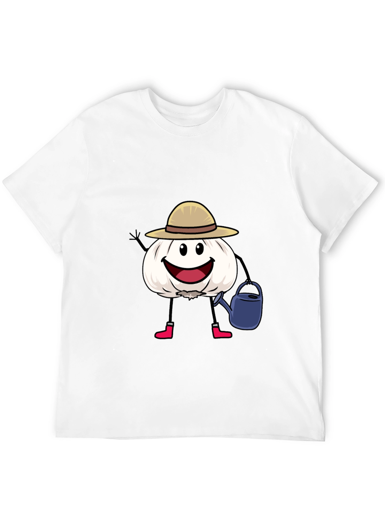 Black Cartoon Garlic Gardener Black T-Shirt view 12