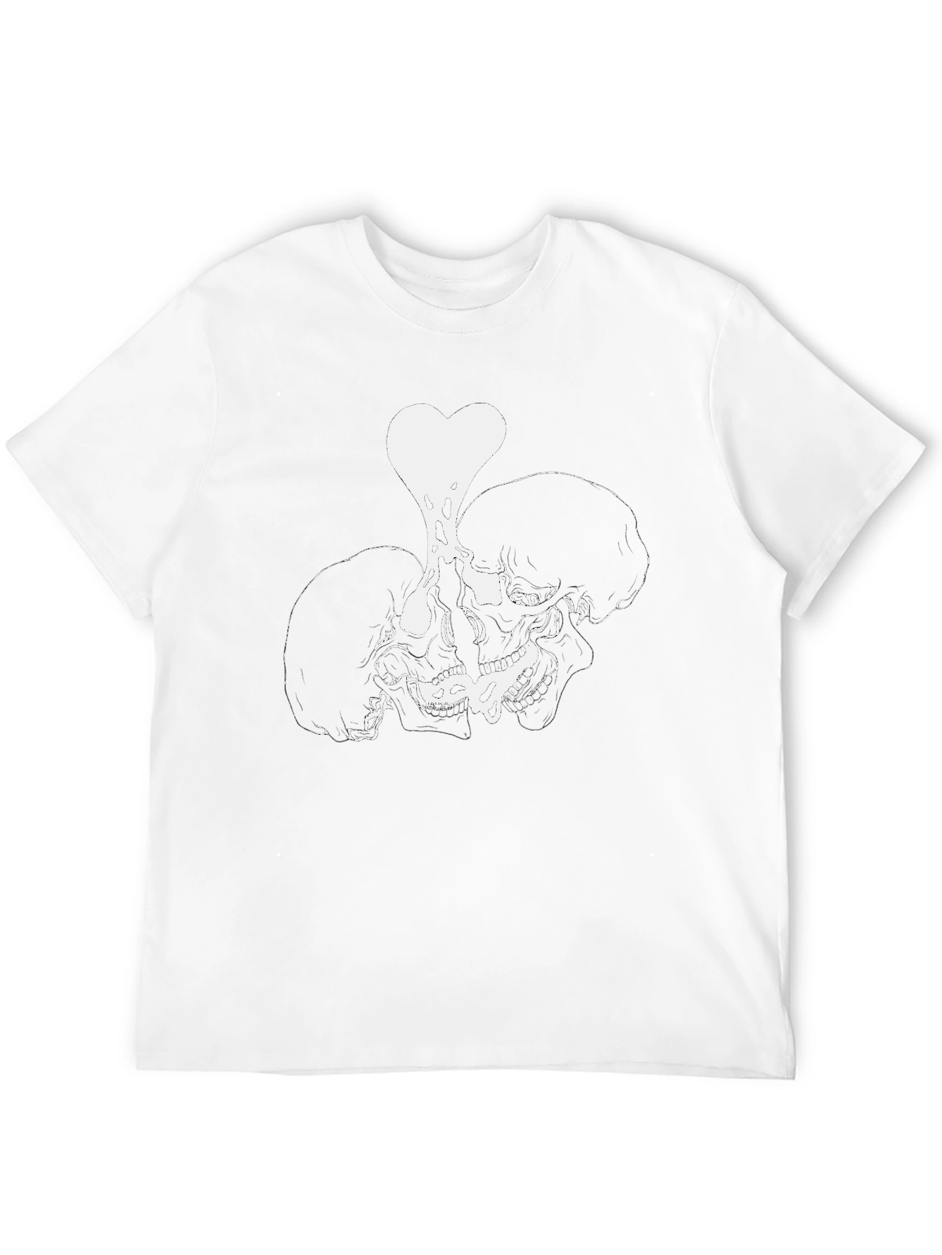 Black Skull Heart Graphic Tee - Black view 12
