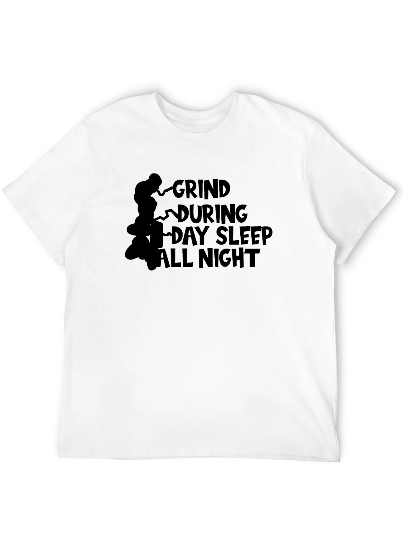 Black Grind During Day Sleep All Night Graphic T-Shirt view 12