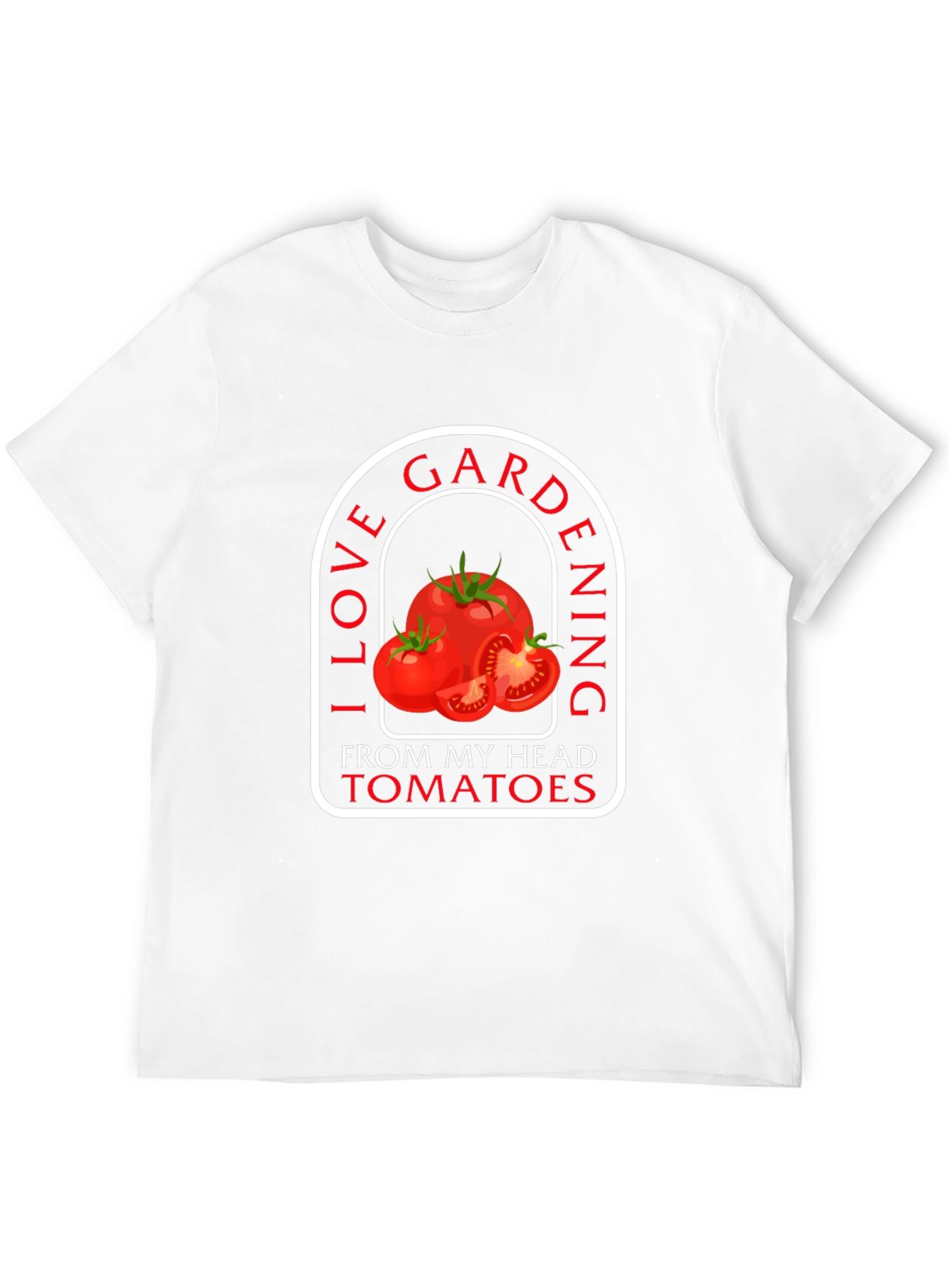 Black I Love Gardening From My Head Tomatoes Black T-Shirt view 12