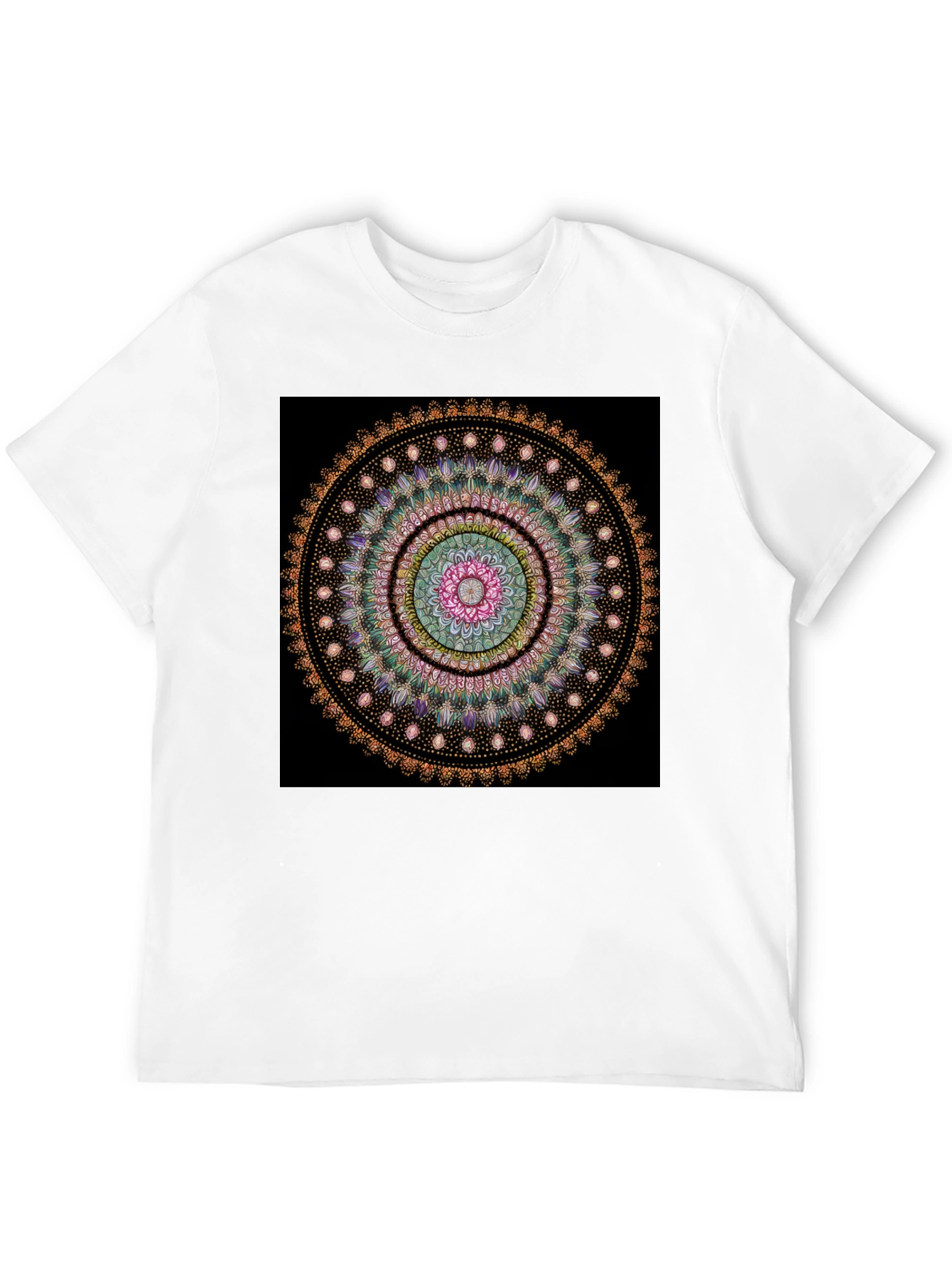 Black Mandala Art Black T-Shirt view 12