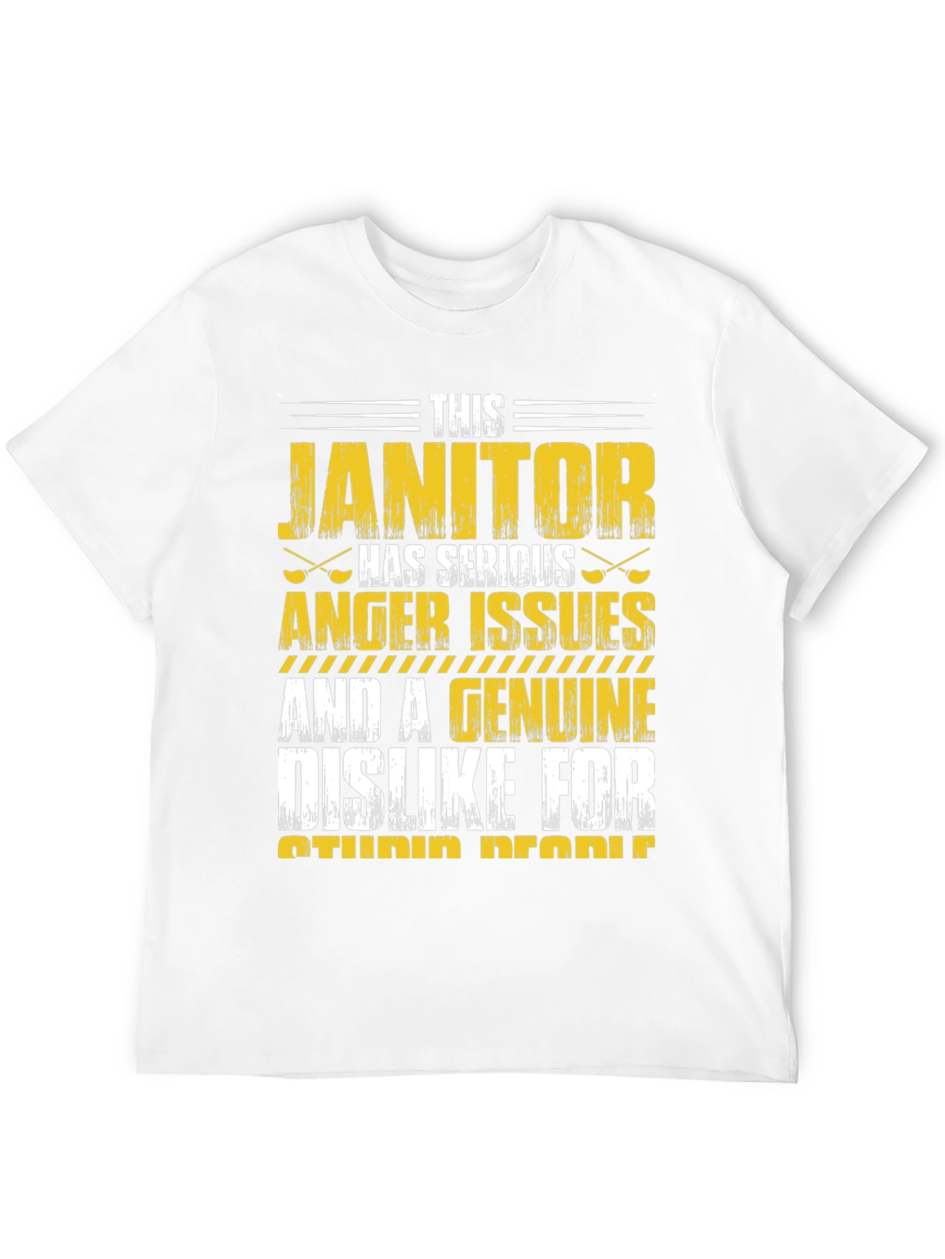 Black Janitor Anger Issues Graphic T-Shirt view 12