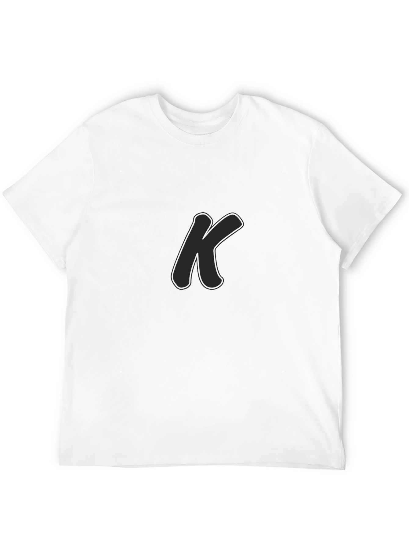 Black Men's Black T-Shirt with "K" Design view 12