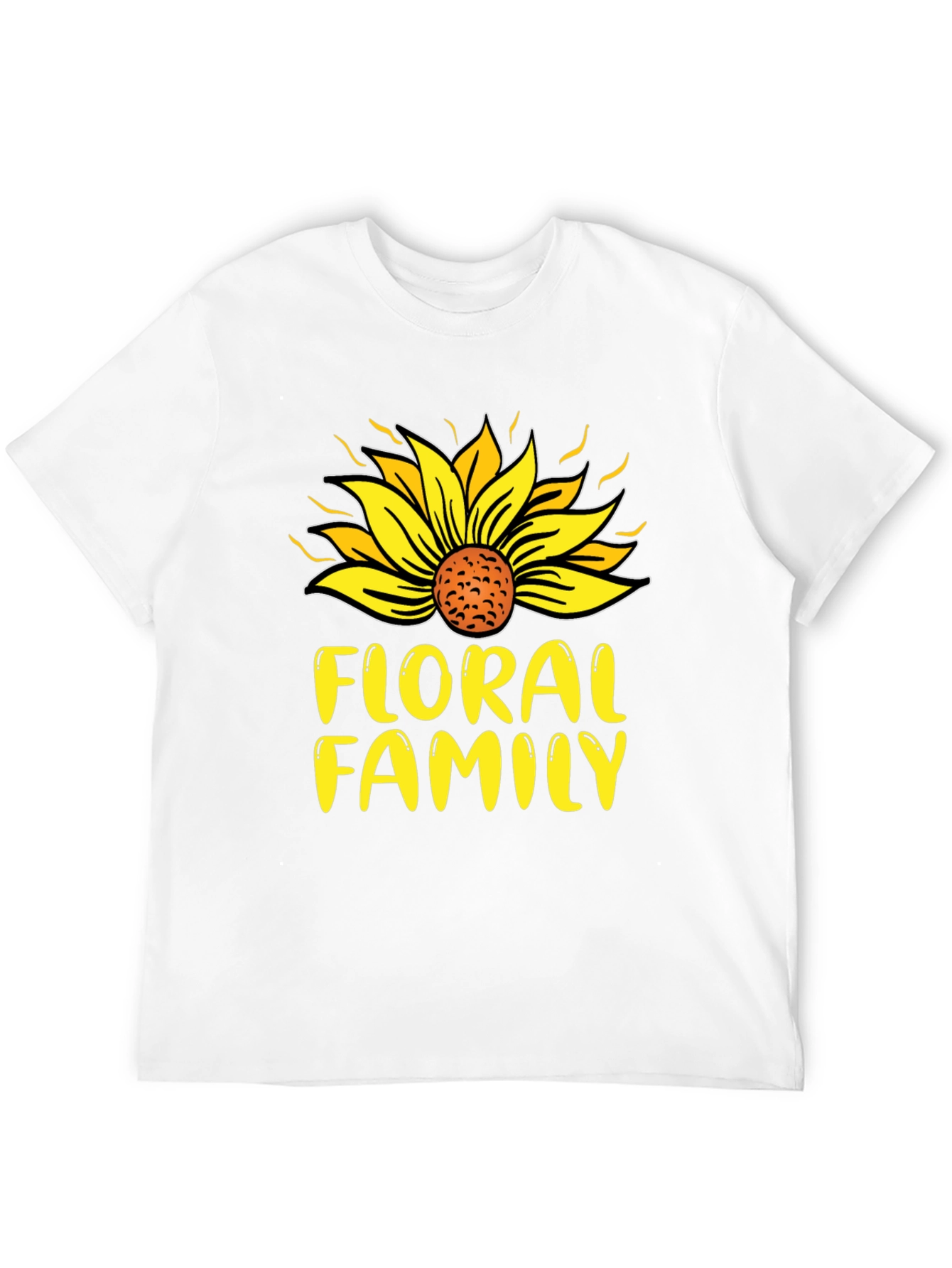 Black Floral Family Sunflower T-Shirt view 12