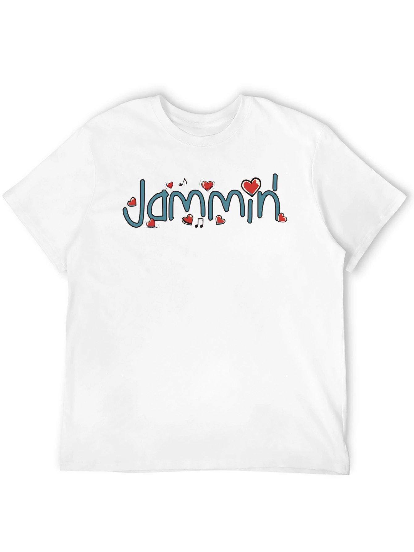 Black Jammin' Heart Graphic Black T-Shirt view 12