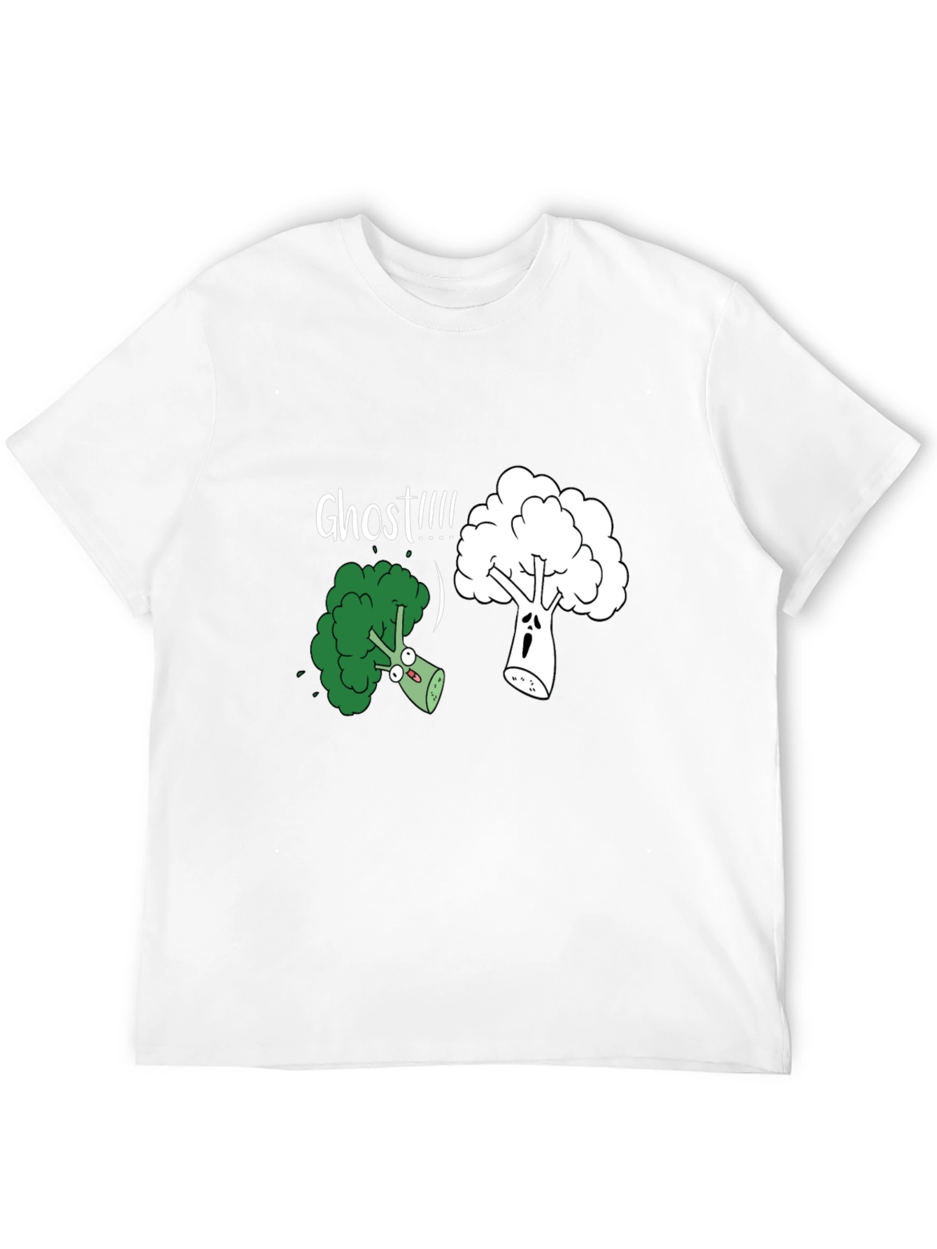 Black Broccoli Ghost Funny Graphic T-Shirt view 12