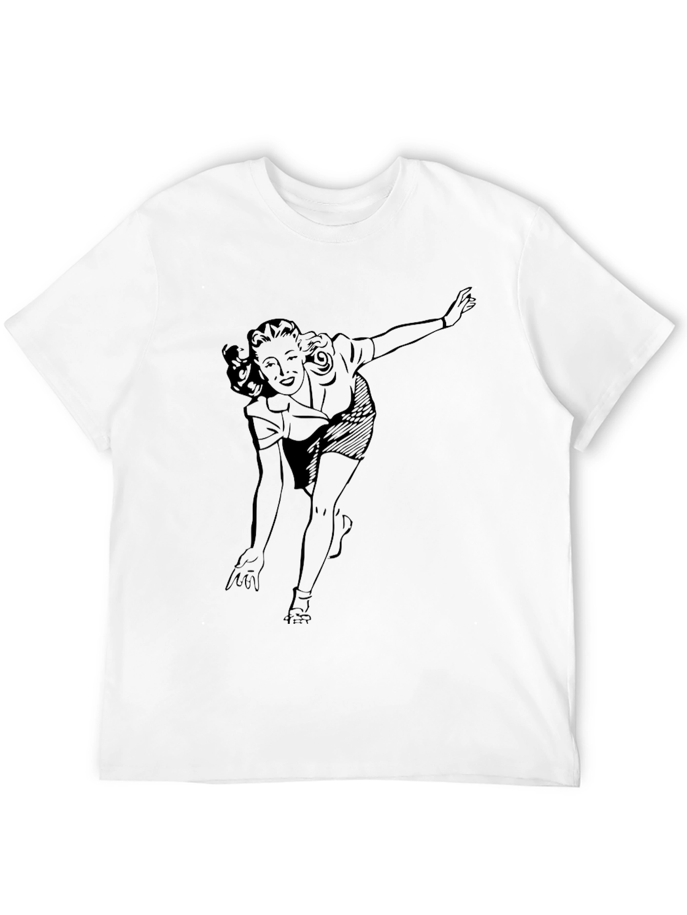 Black Retro Bowling Gal Graphic T-Shirt - Black view 12