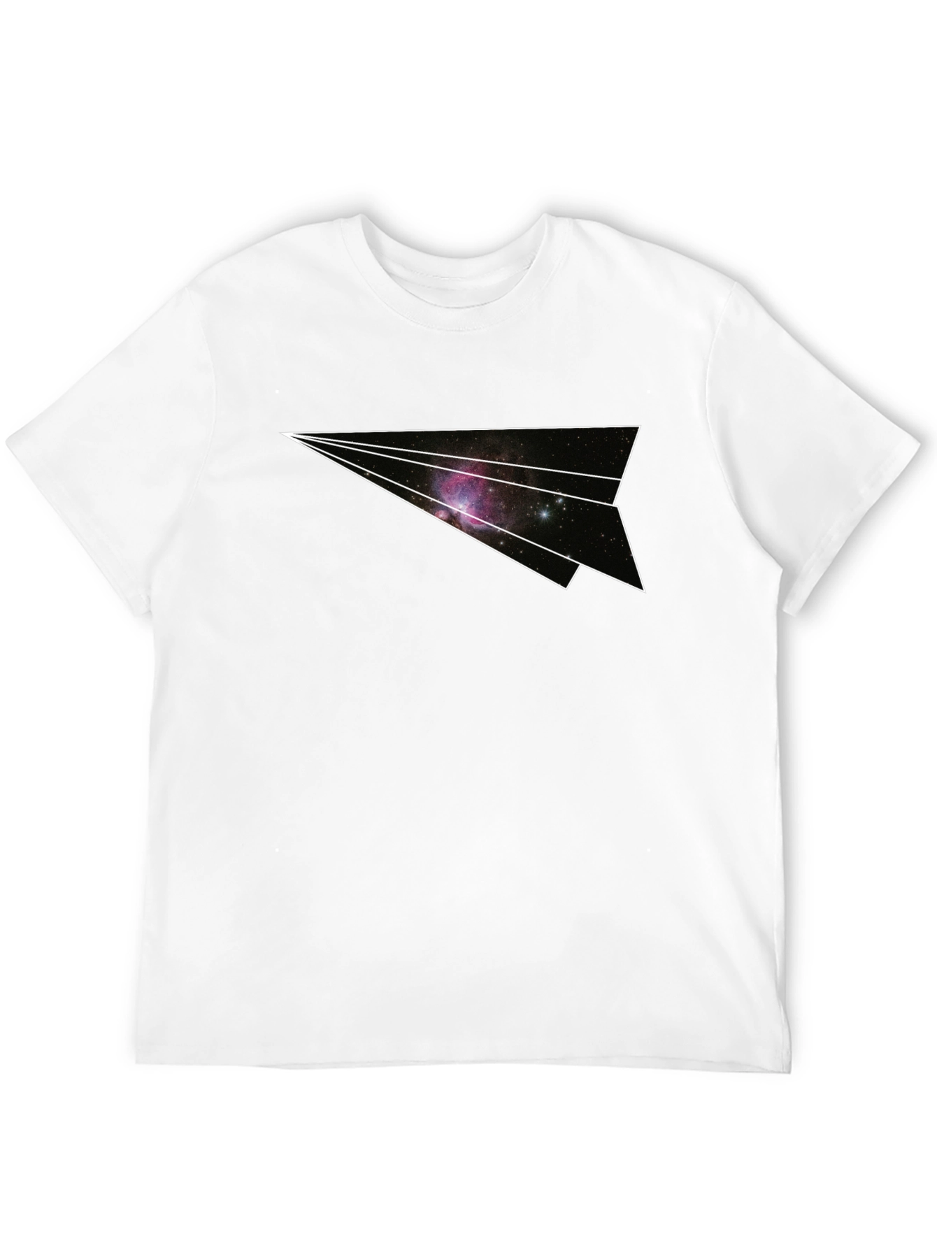 Black Galaxy Paper Airplane Graphic Tee - Black view 12