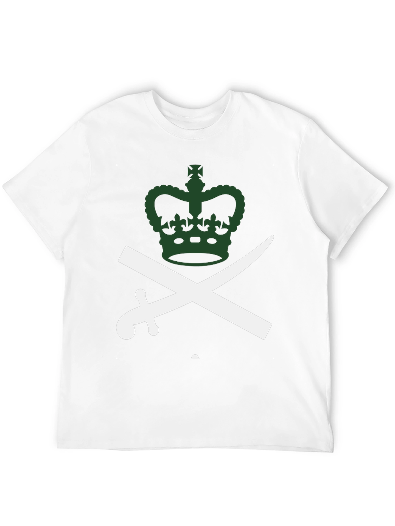 Black Crown and Swords Graphic Tee - Black Cotton T-Shirt view 12