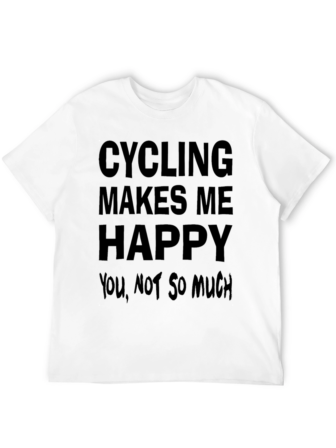 Black Cycling Makes Me Happy Black T-Shirt view 12
