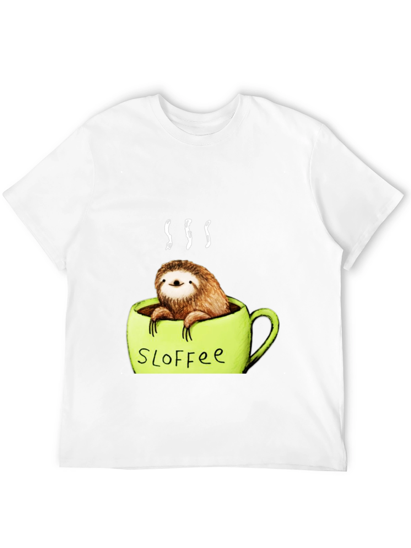 Black Funny Sloth Coffee Graphic Tee view 12
