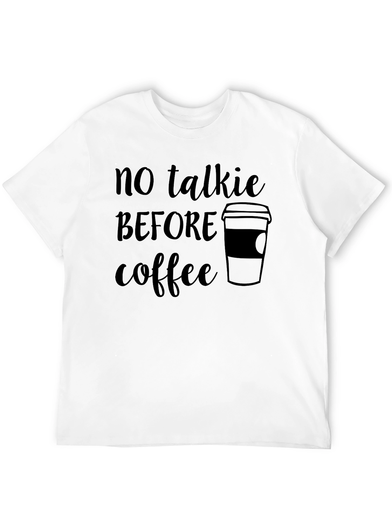 Black No Talkie Before Coffee T-Shirt - Black view 12