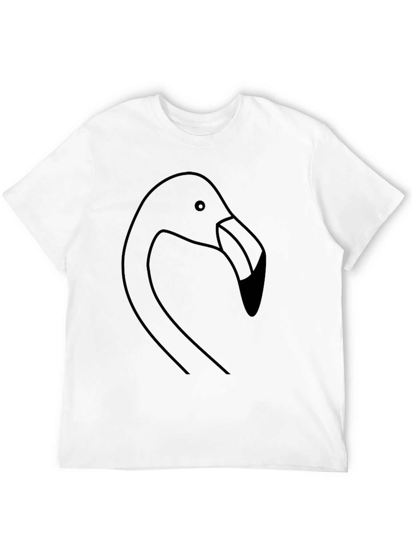 Black Minimalist Flamingo T-Shirt - Black view 12