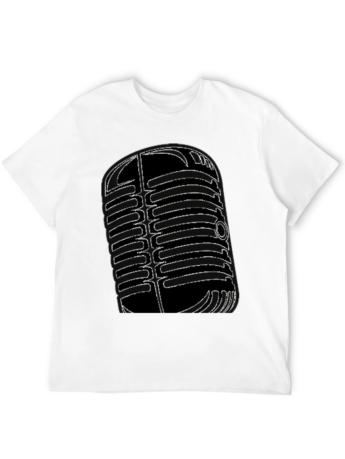 Black Vintage Microphone Graphic Tee - Classic Style view 12