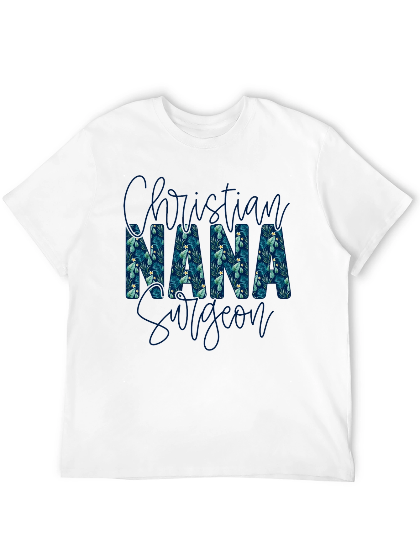 Black Christian Nana Surgeon T-Shirt - Floral Pattern view 12