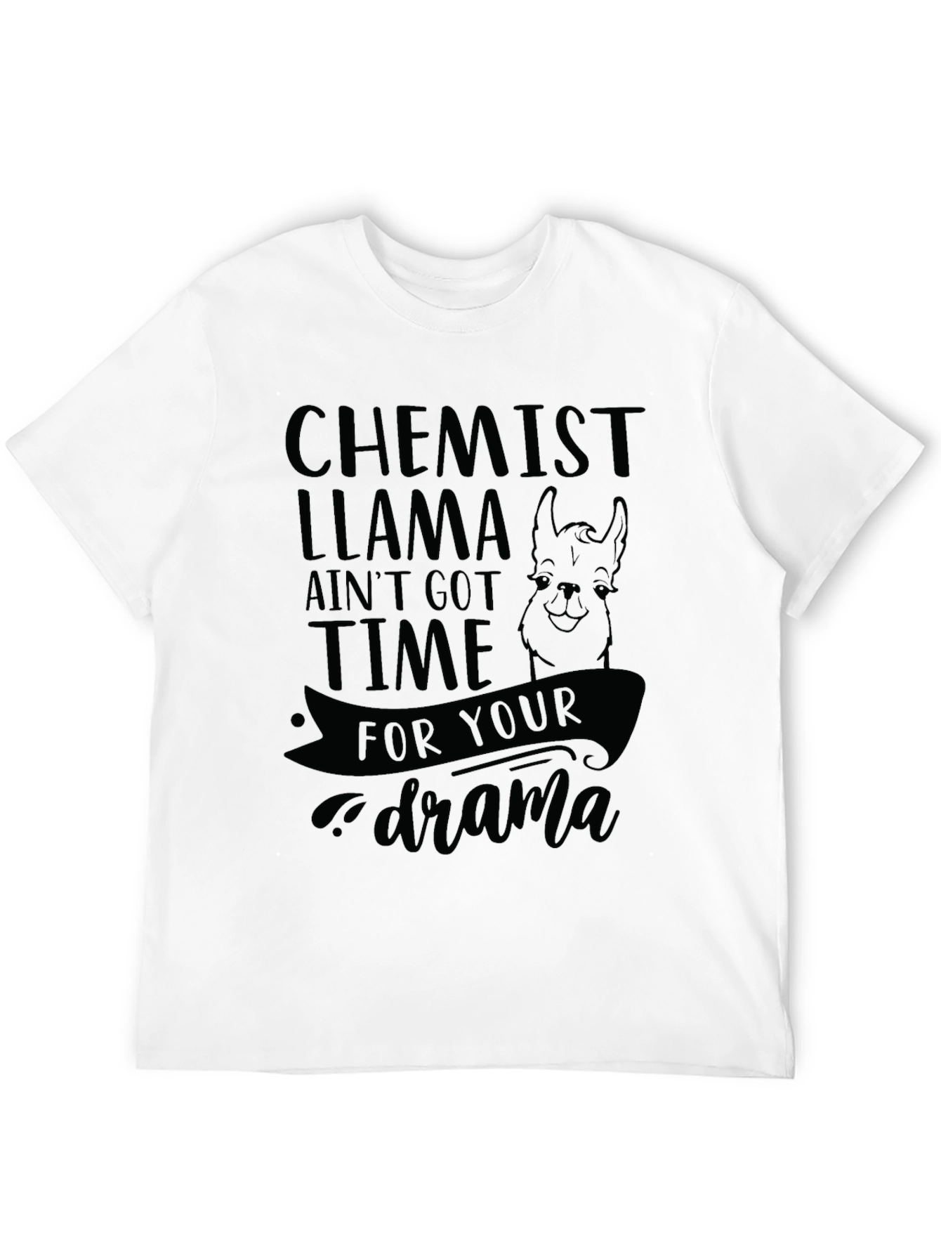 Black Chemist Llama Drama T-Shirt - Novelty Graphic Tee view 12
