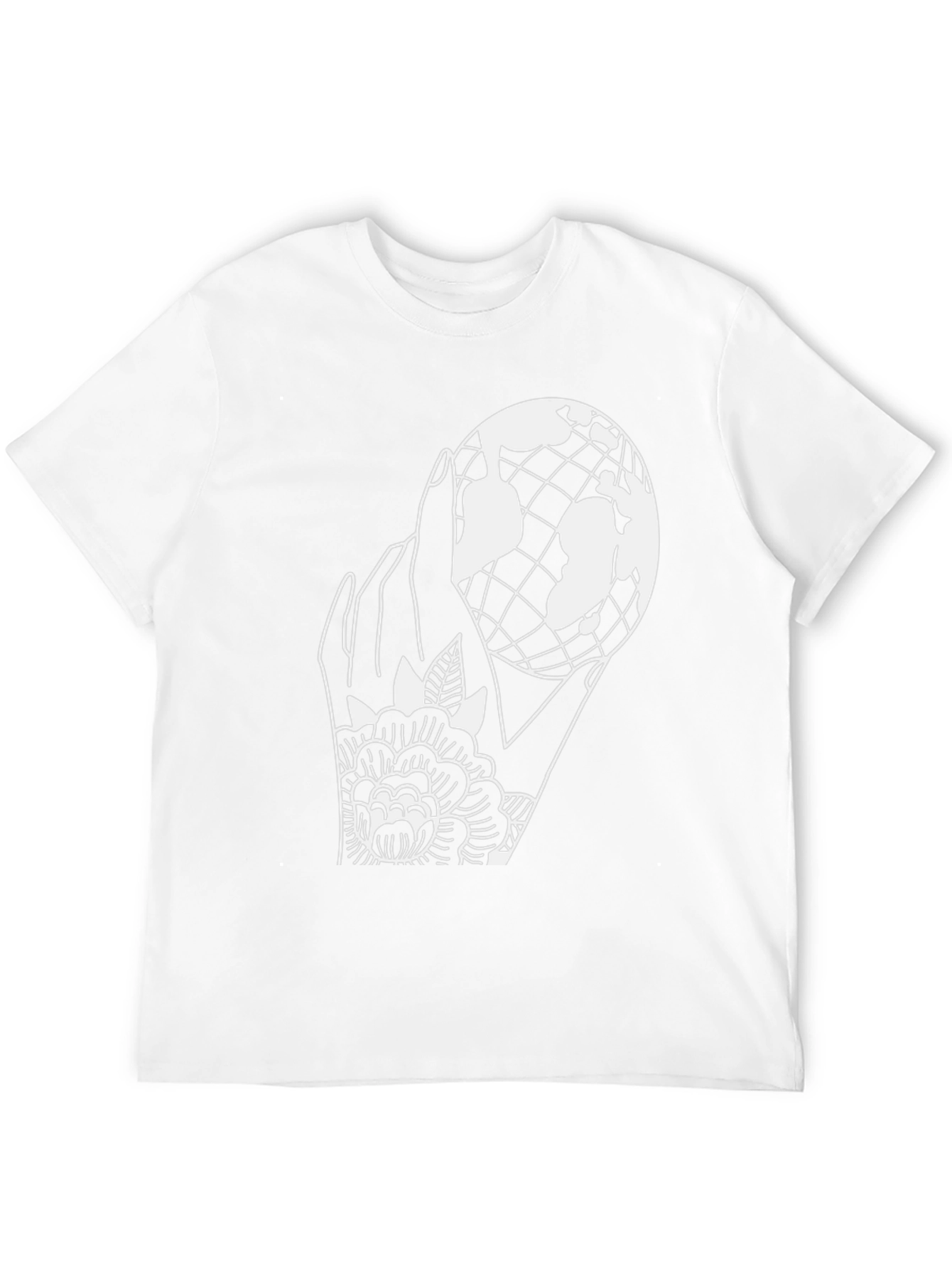 World in Hand Graphic Tee - Unisex Black T-Shirt - 12