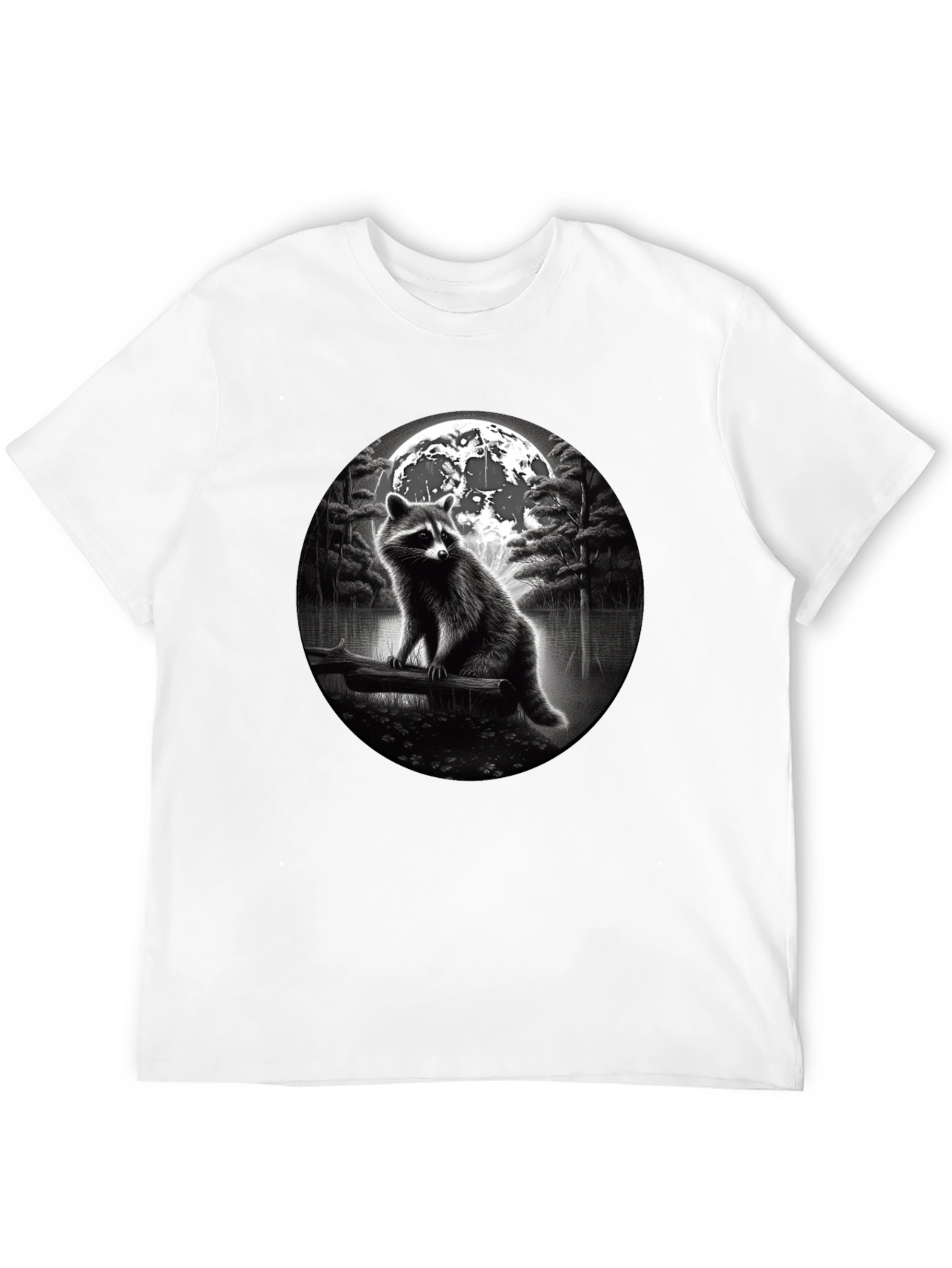 Black Raccoon Moon T-Shirt - Black view 12