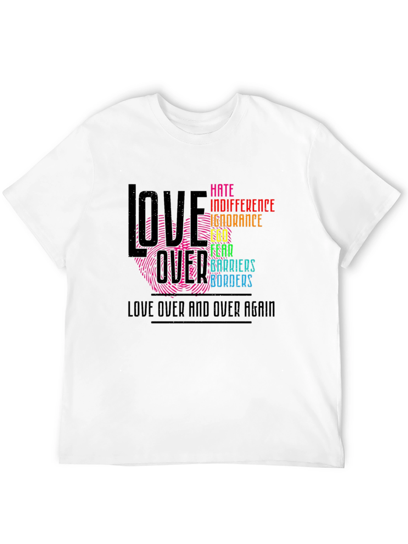 Black Love Over Hate Graphic T-Shirt view 12
