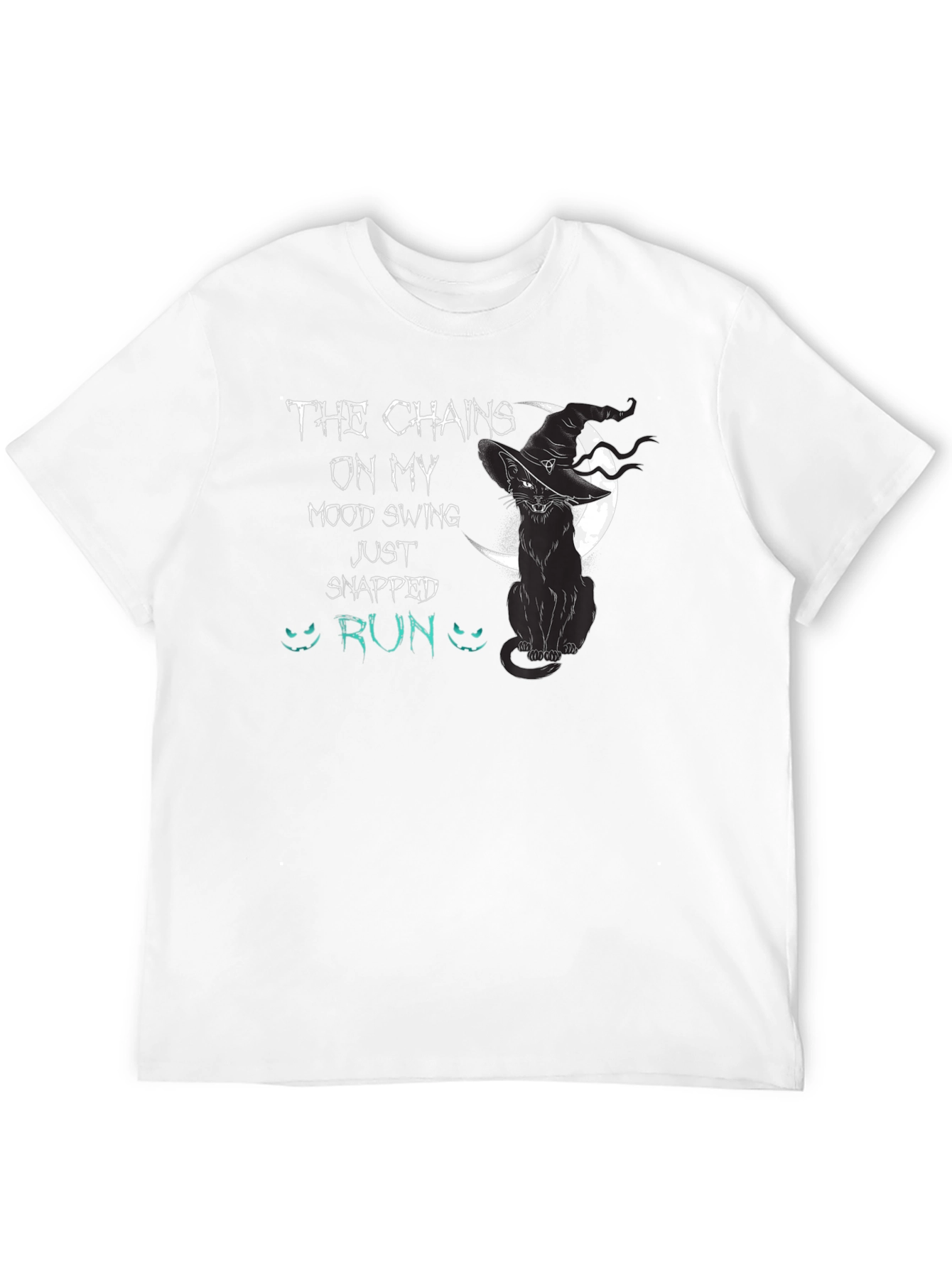 Black Chains on My Mood Swing Black Cat T-Shirt view 12